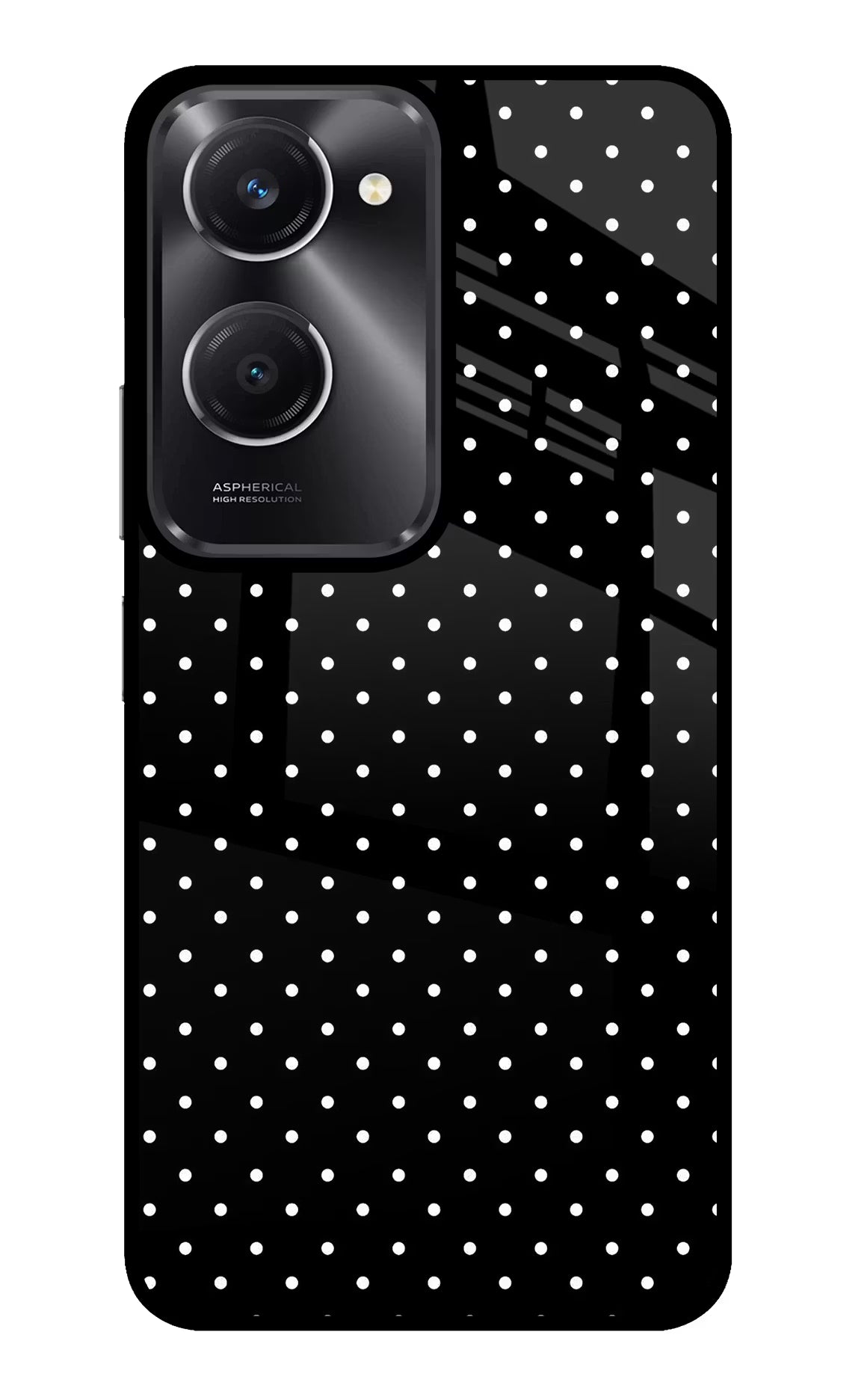 White Dots Vivo T3 Lite 5G Glass Case Back Cover by Casekaro