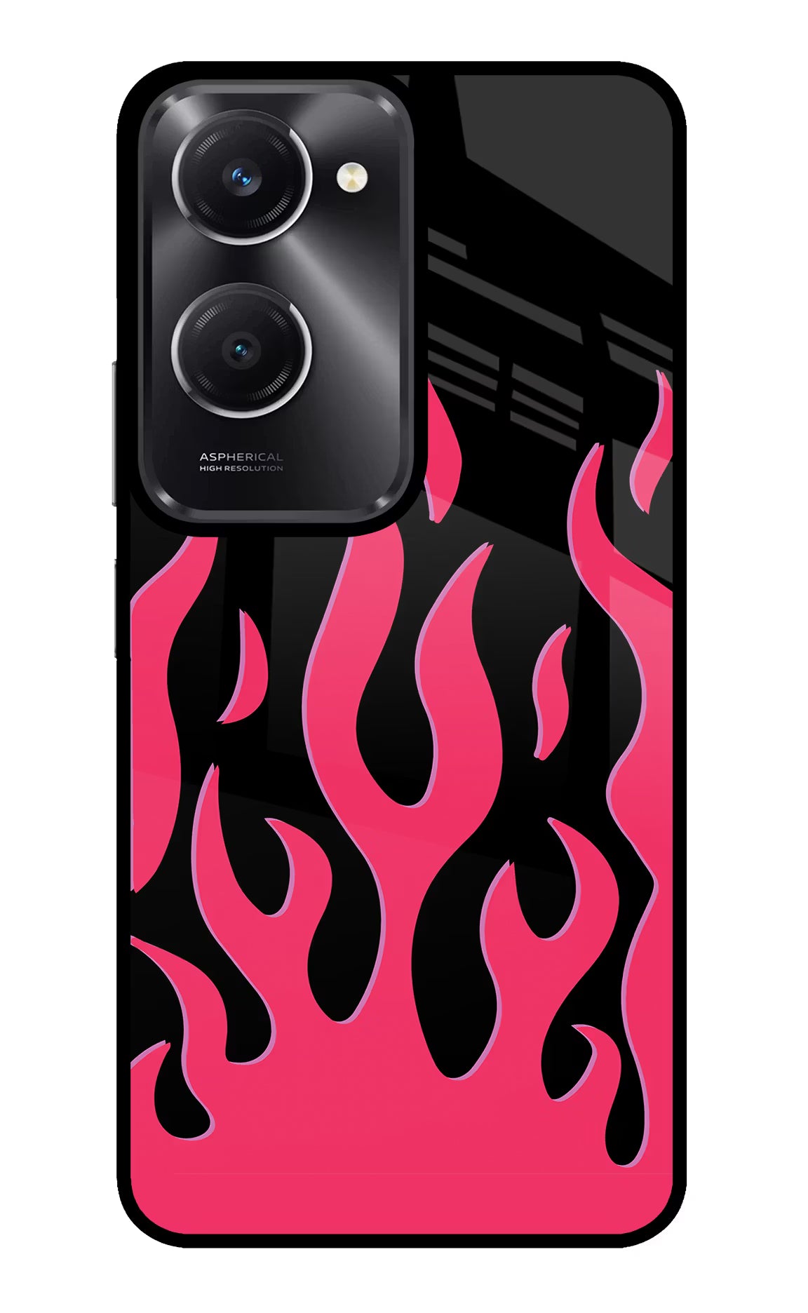 Fire Flames Vivo T3 Lite 5G Glass Case Back Cover by Casekaro