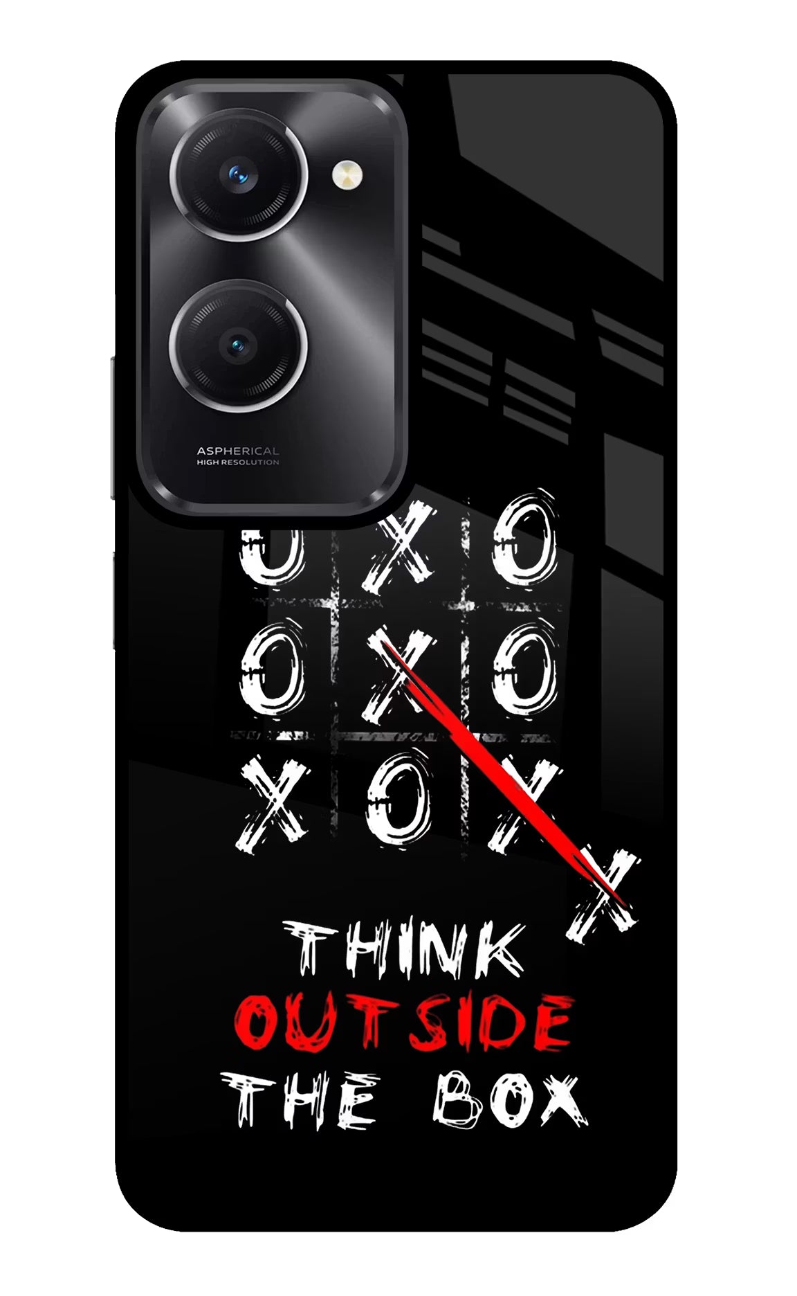 Think out of the BOX Vivo T3 Lite 5G Glass Case Back Cover by Casekaro