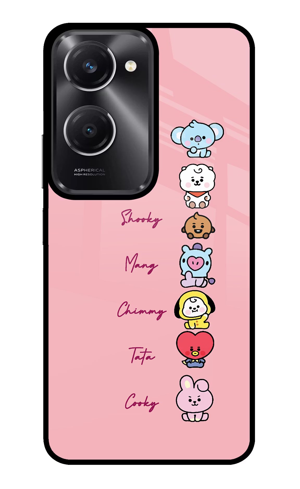 BTS names Vivo T3 Lite 5G Glass Case Back Cover by Casekaro