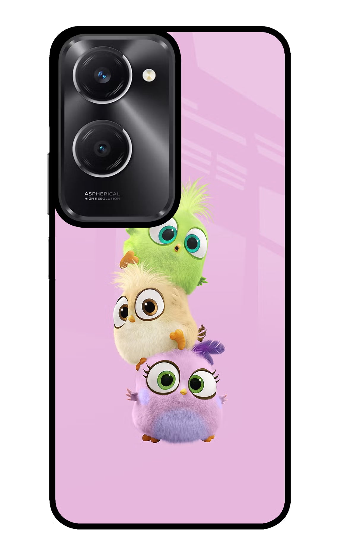 Cute Little Birds Vivo T3 Lite 5G Glass Case Back Cover by Casekaro