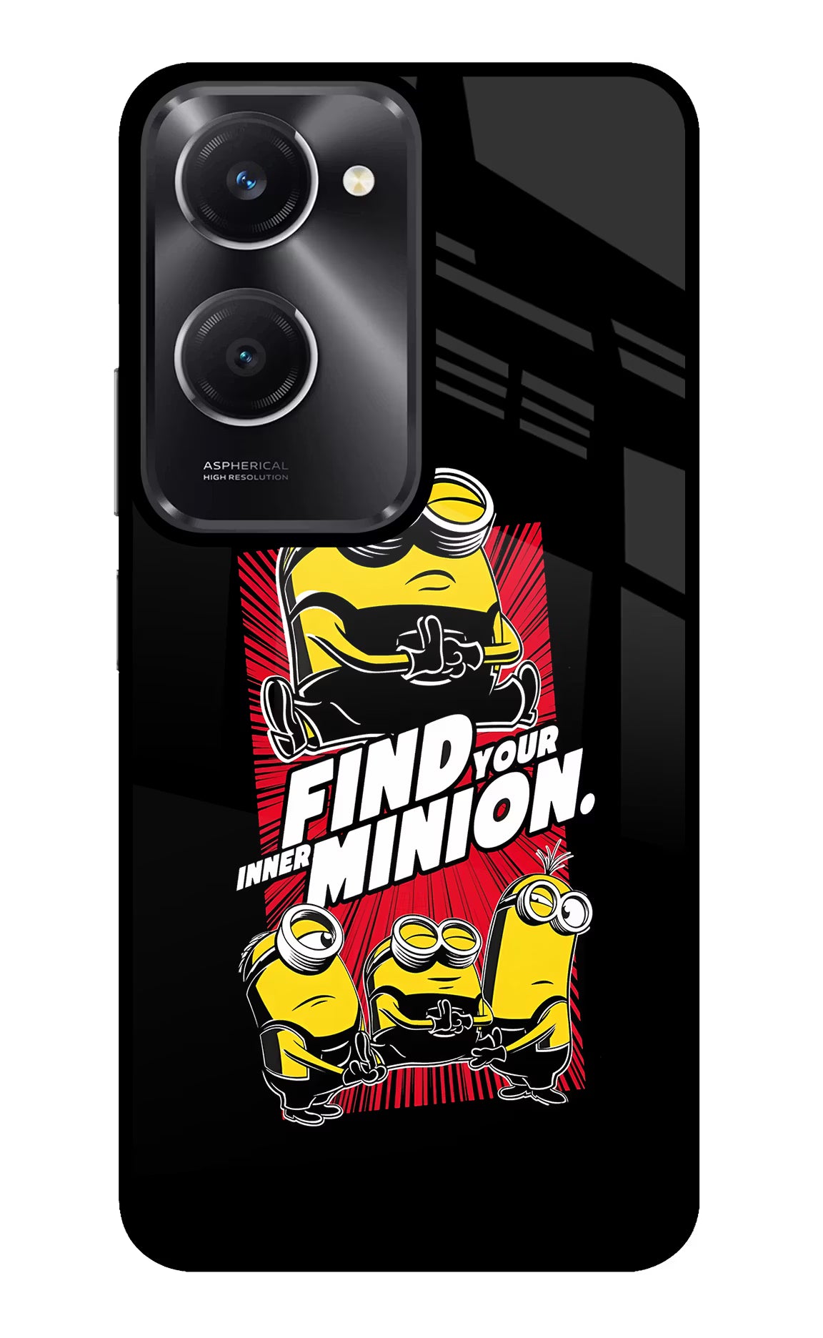 Find your inner Minion Vivo T3 Lite 5G Glass Case Back Cover by Casekaro