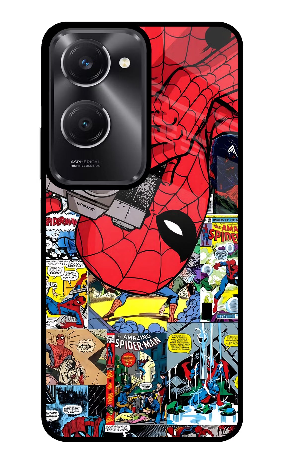 Spider Man Vivo T3 Lite 5G Glass Case Back Cover by Casekaro