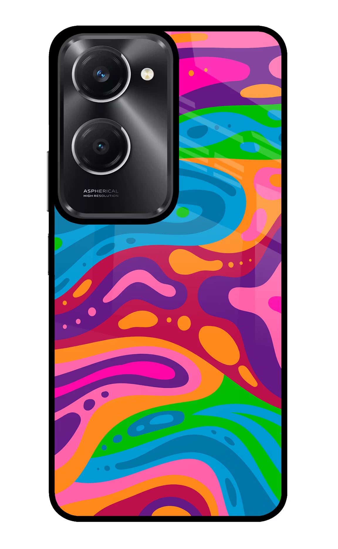 Trippy Pattern Vivo T3 Lite 5G Glass Case Back Cover by Casekaro