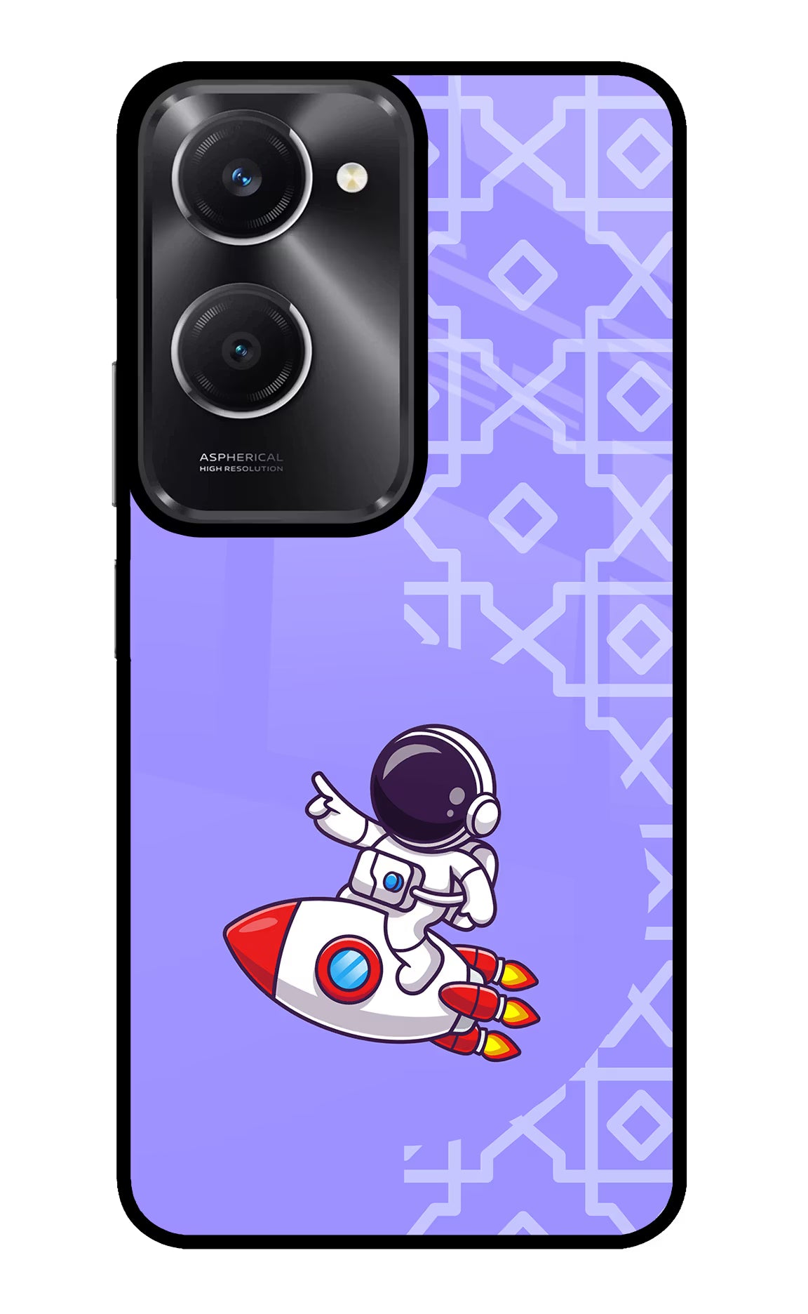 Cute Astronaut Vivo T3 Lite 5G Glass Case Back Cover by Casekaro
