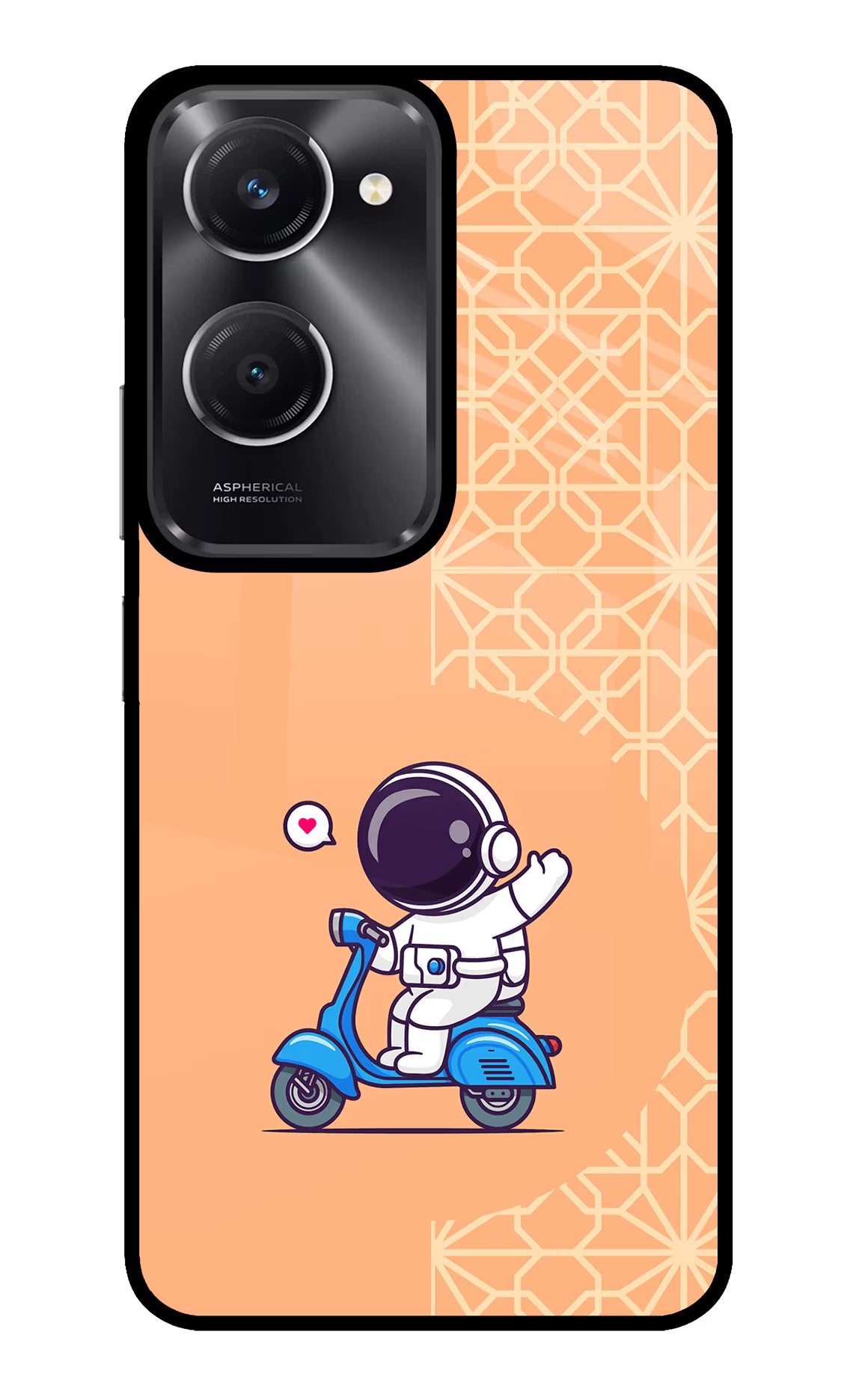 Cute Astronaut Riding Vivo T3 Lite 5G Glass Case Back Cover by Casekaro
