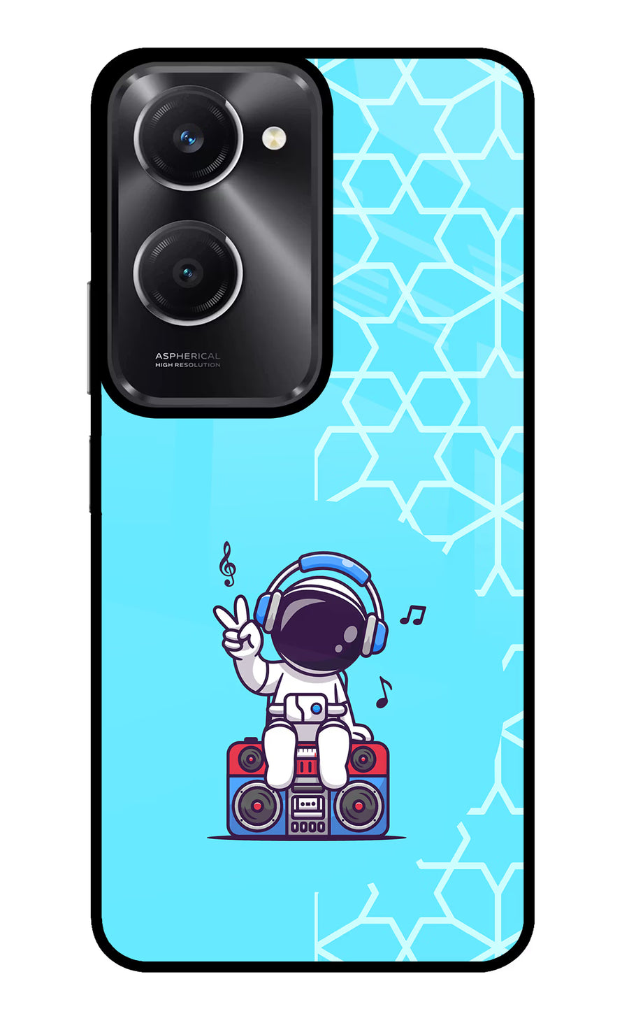 Cute Astronaut Chilling Vivo T3 Lite 5G Back Cover, Glass case