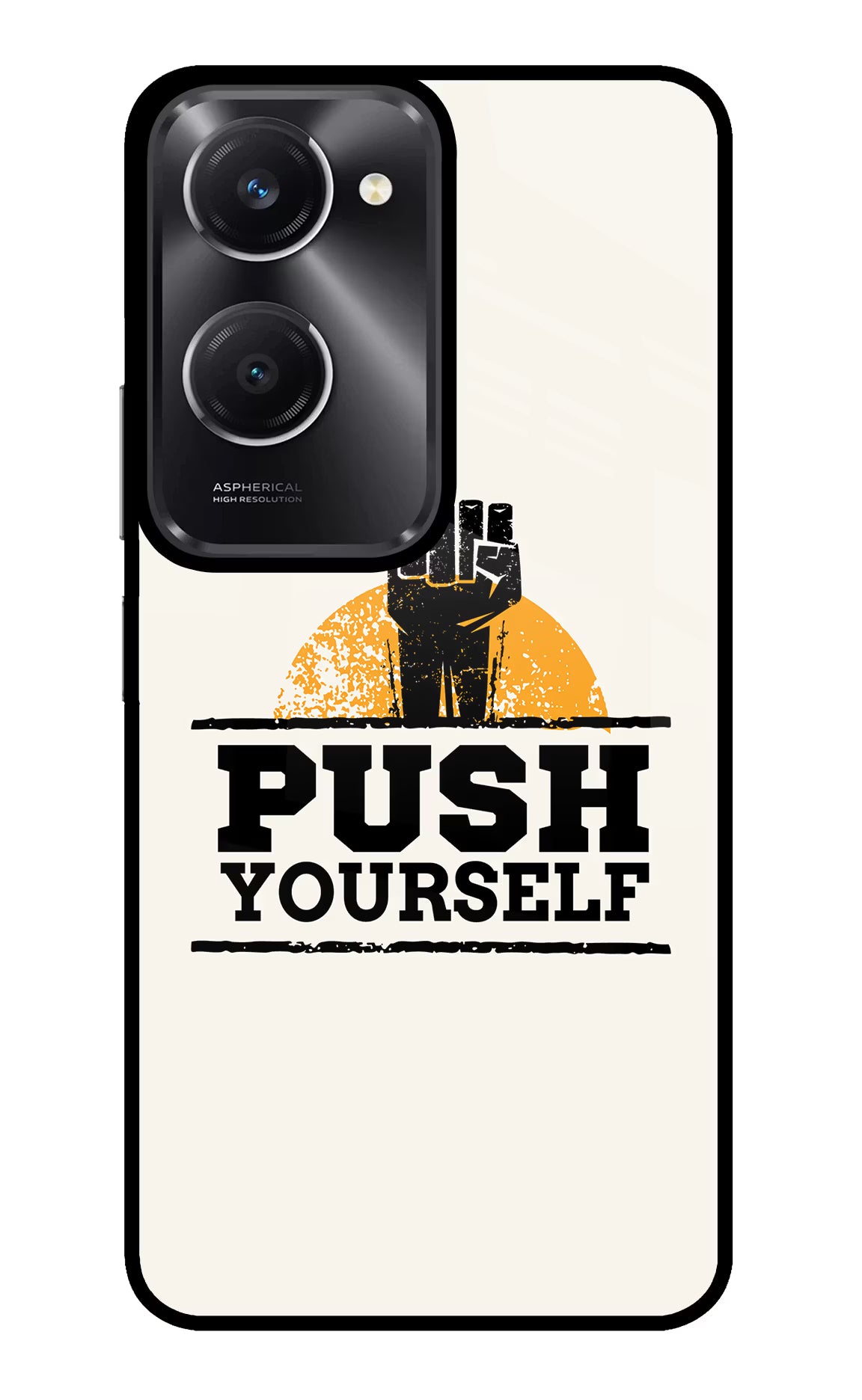 Push Yourself Vivo T3 Lite 5G Glass Case Back Cover by Casekaro