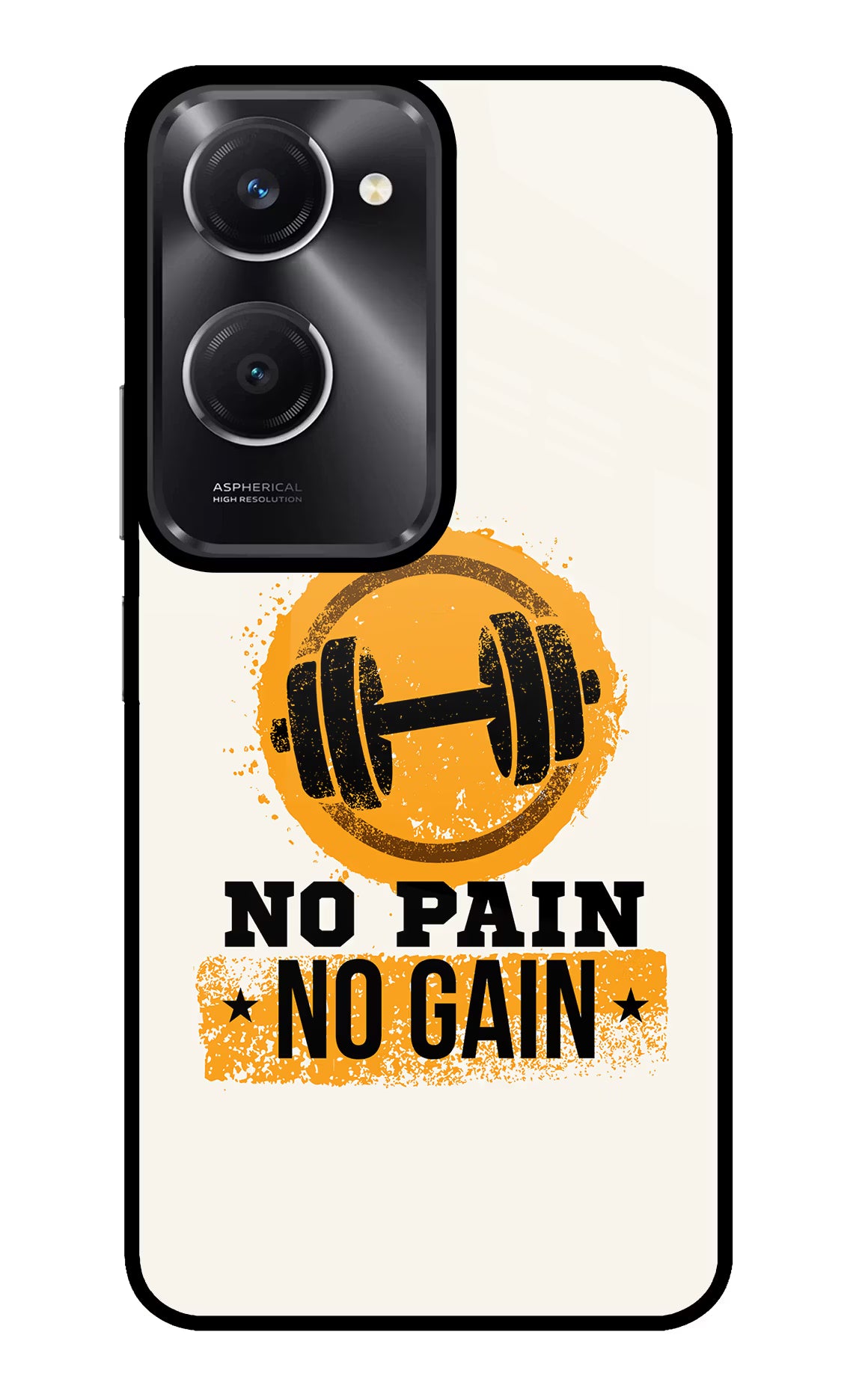 No Pain No Gain Vivo T3 Lite 5G Glass Case Back Cover by Casekaro