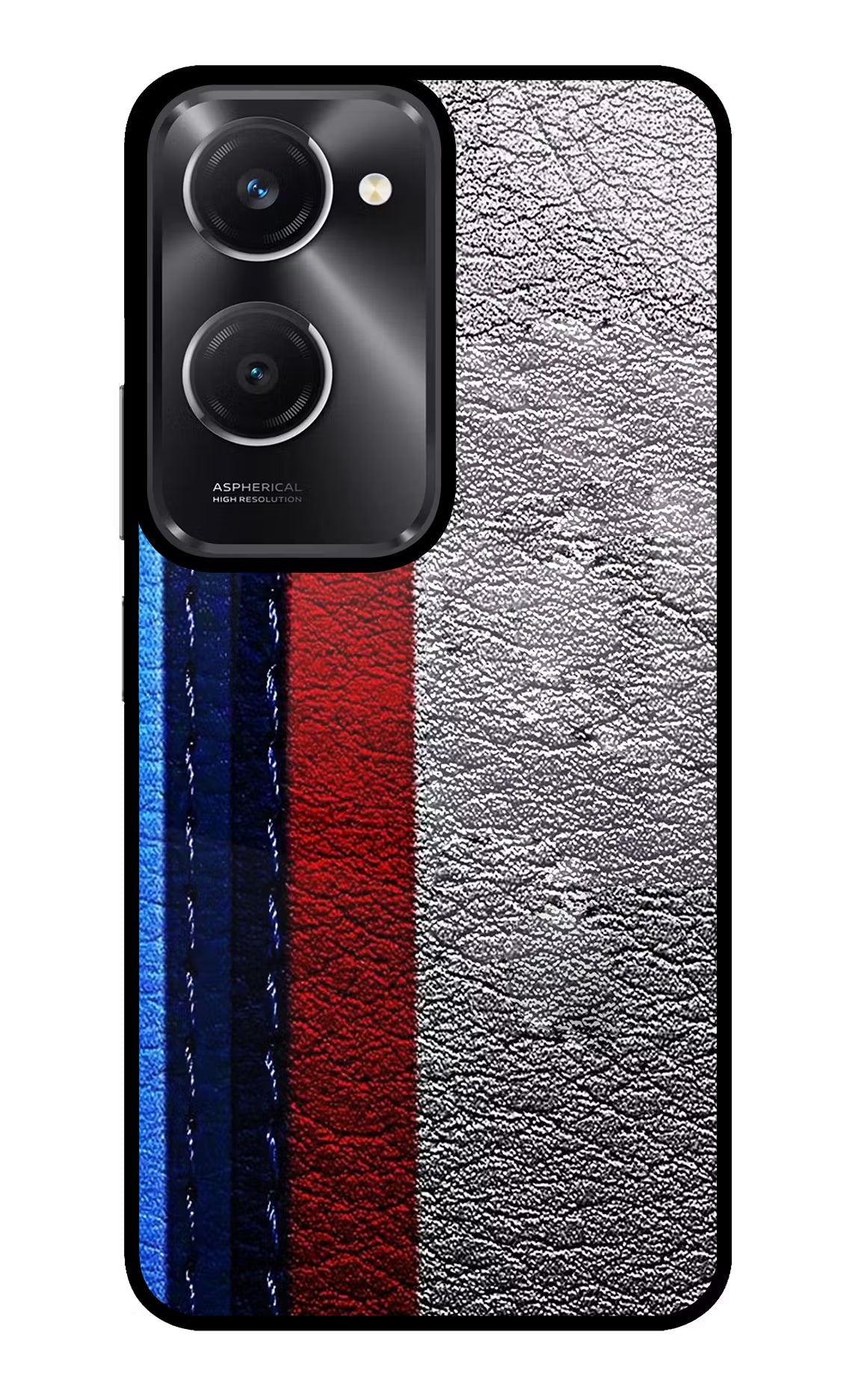 BMW Stripes Vivo T3 Lite 5G Glass Case Back Cover by Casekaro