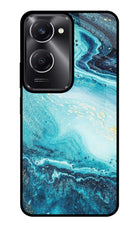Blue Glitter Marble Vivo T3 Lite 5G Glass Case