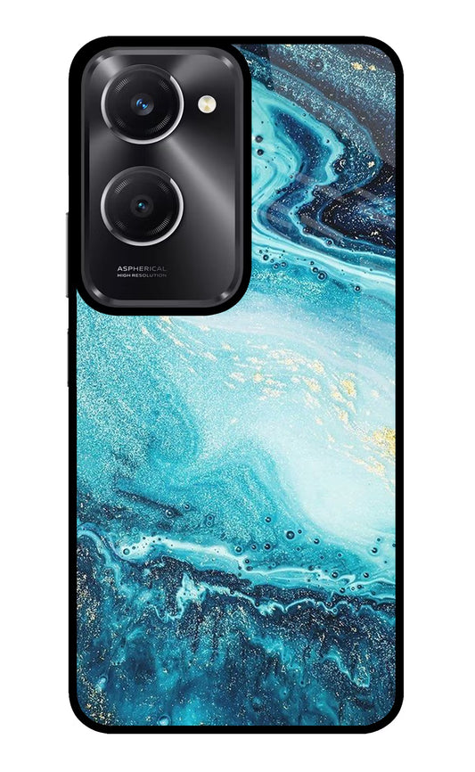 Blue Glitter Marble Vivo T3 Lite 5G Glass Case