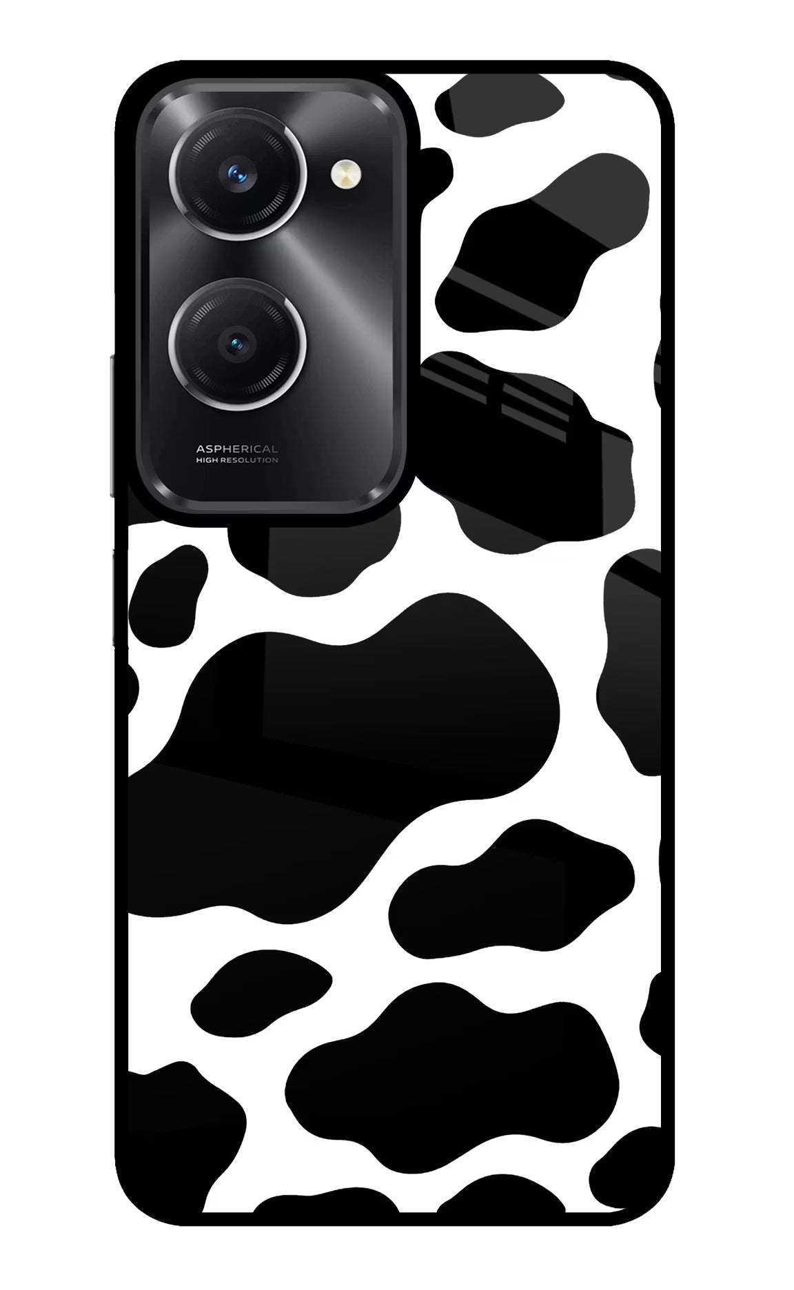 Cow Spots Vivo T3 Lite 5G Glass Case Back Cover by Casekaro
