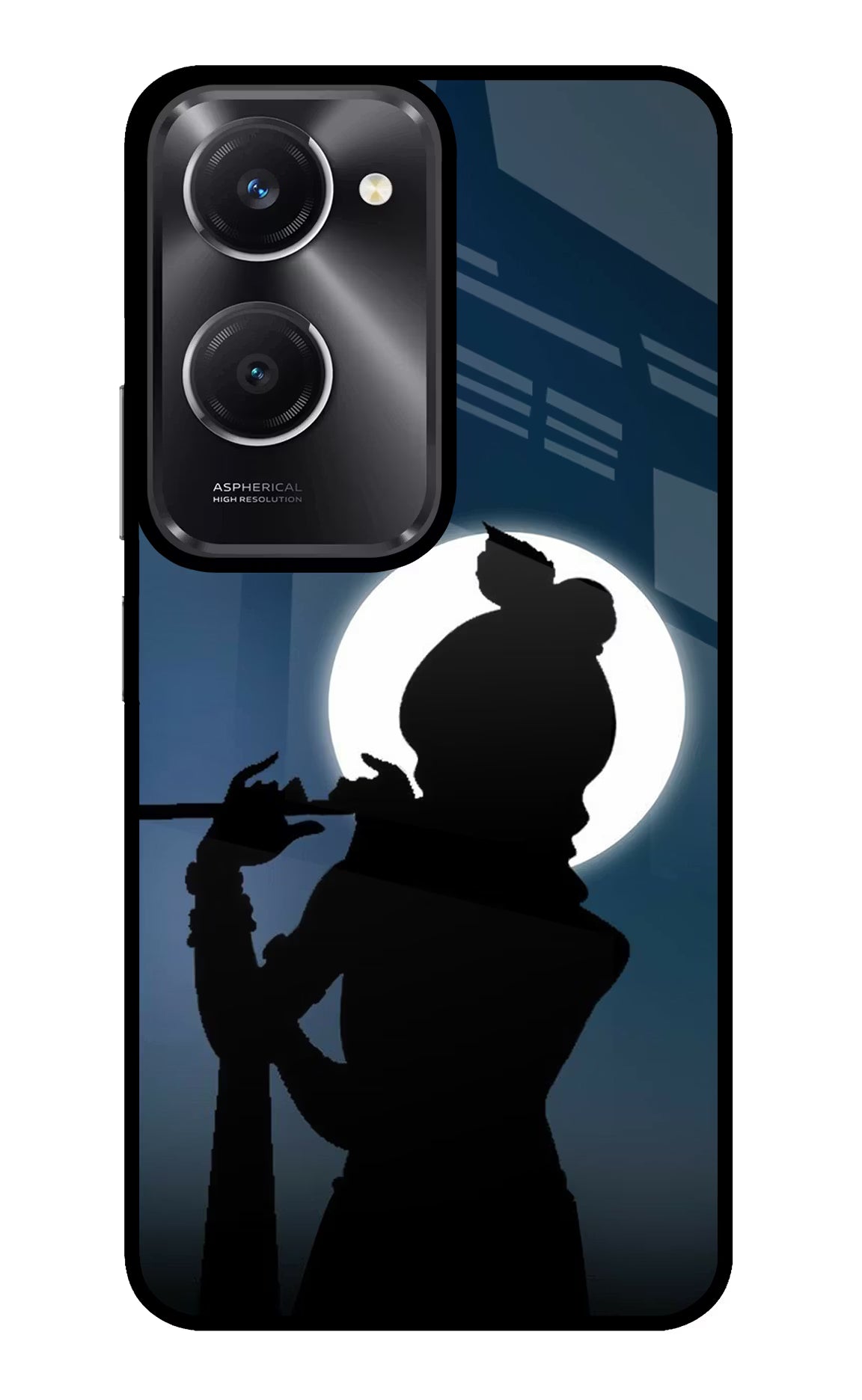 Shri Krishna Silhouette Vivo T3 Lite 5G Glass Case Back Cover by Casekaro