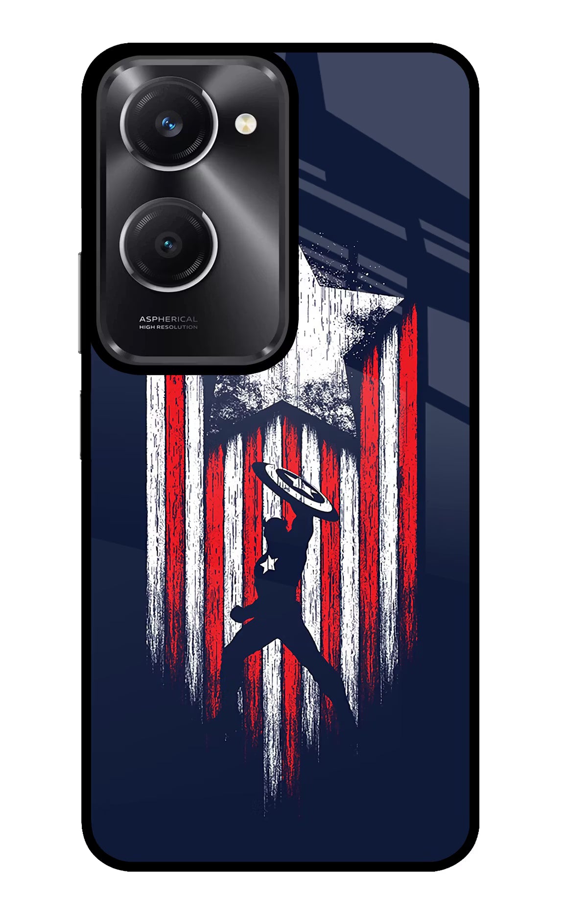 Captain America Marvel Art Vivo T3 Lite 5G Glass Case Back Cover by Casekaro