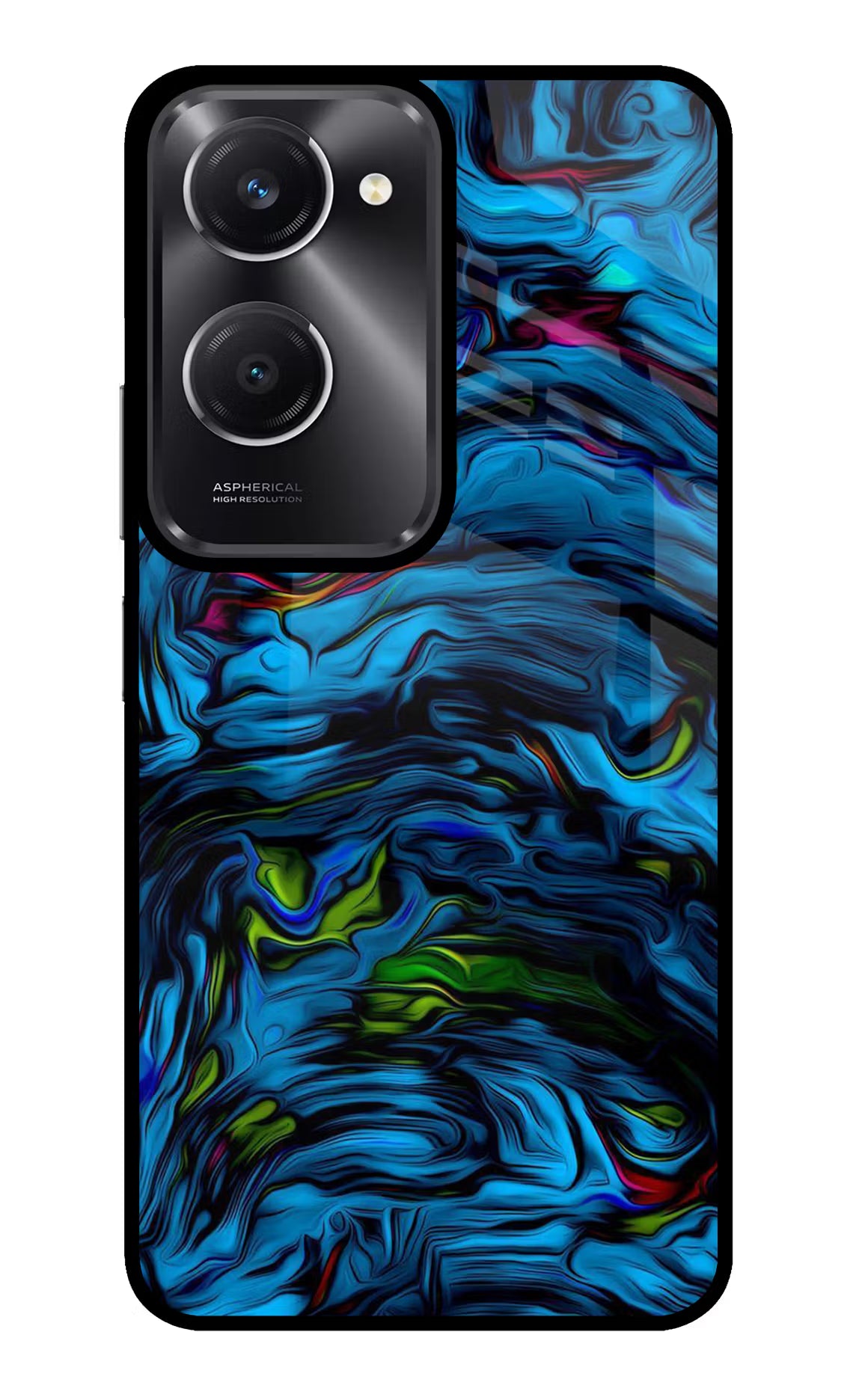 Dark Blue Abstract Vivo T3 Lite 5G Glass Case