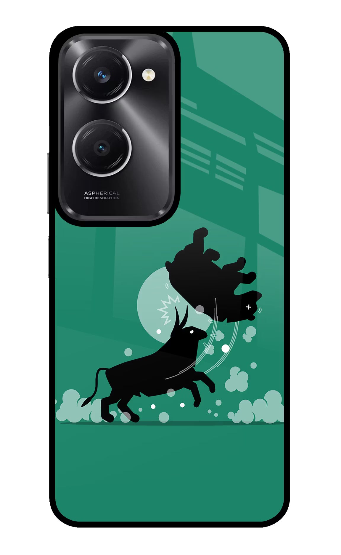 Bull Conqueror Vivo T3 Lite 5G Glass Case Back Cover by Casekaro