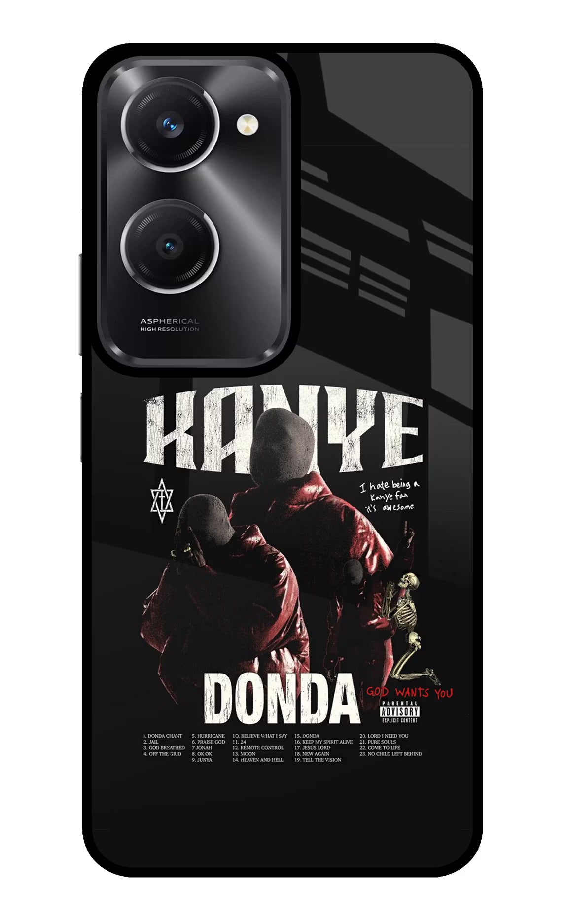 Donda Kanye West Vivo T3 Lite 5G Glass Case Back Cover by Casekaro