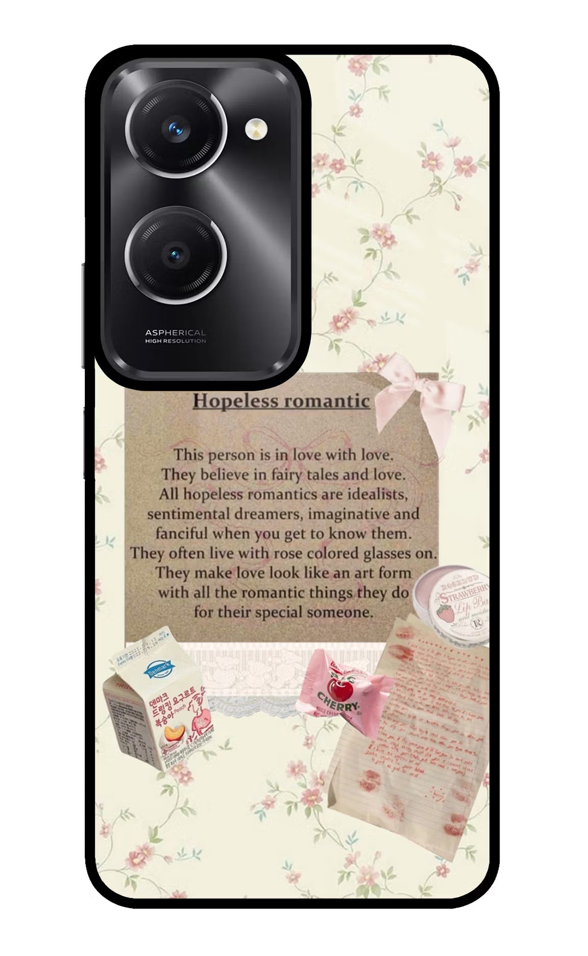 Hopeless Romantic Vivo T3 Lite 5G Glass Case Back Cover by Casekaro