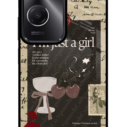 I am just a girl Vivo T3 Lite 5G Glass Case
