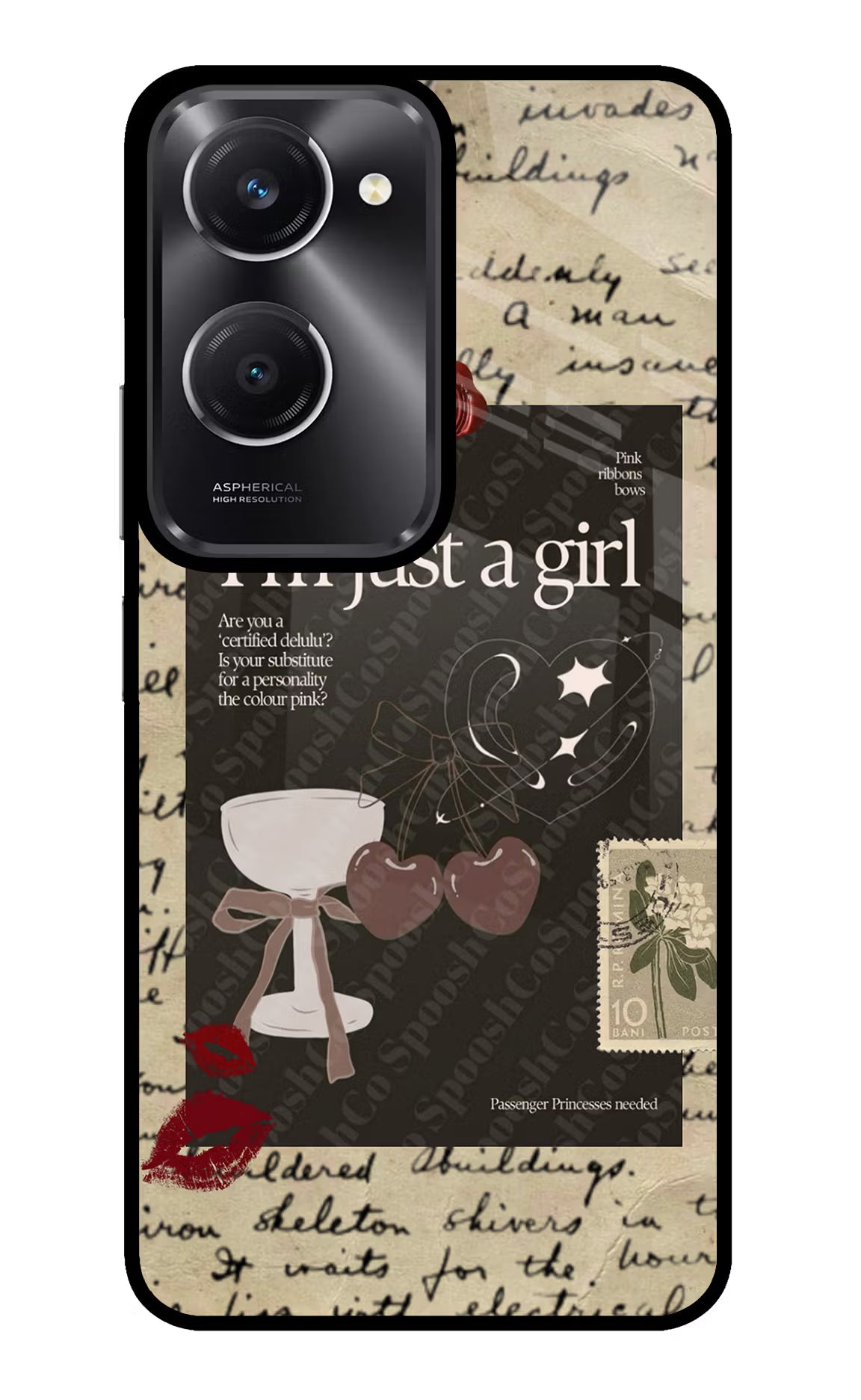 I am just a girl Vivo T3 Lite 5G Glass Case Back Cover by Casekaro