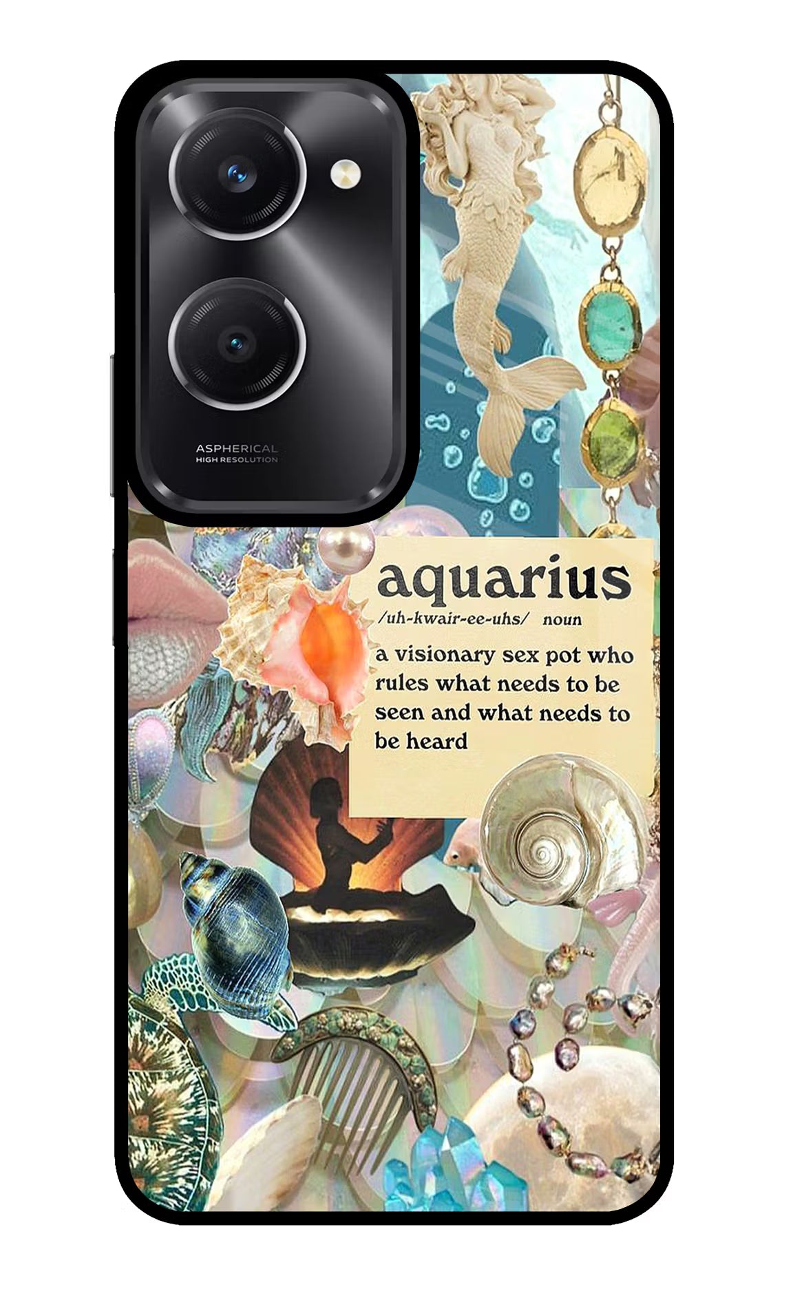 Aquarius Zodiac Vivo T3 Lite 5G Glass Case