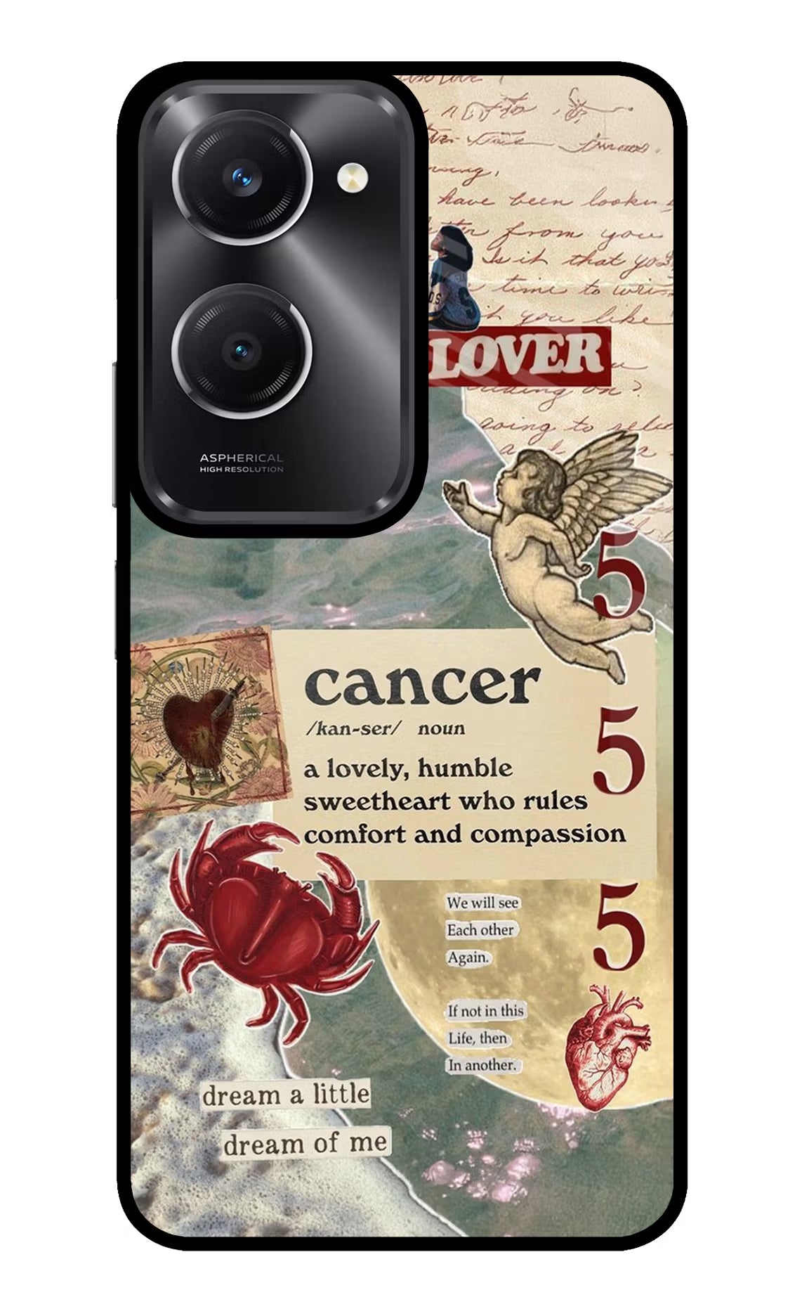 Cancer Zodiac Vivo T3 Lite 5G Glass Case Back Cover by Casekaro
