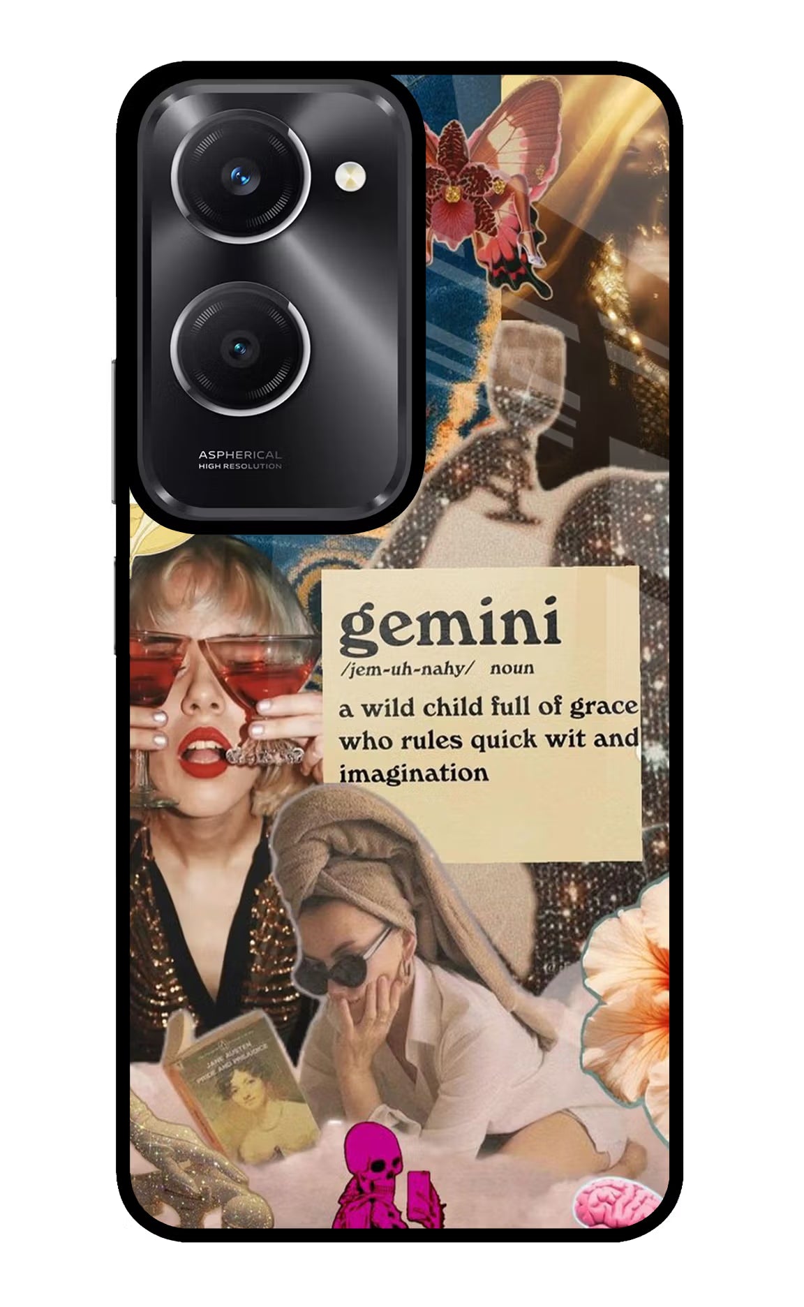 Gemini Zodiac Vivo T3 Lite 5G Glass Case Back Cover by Casekaro