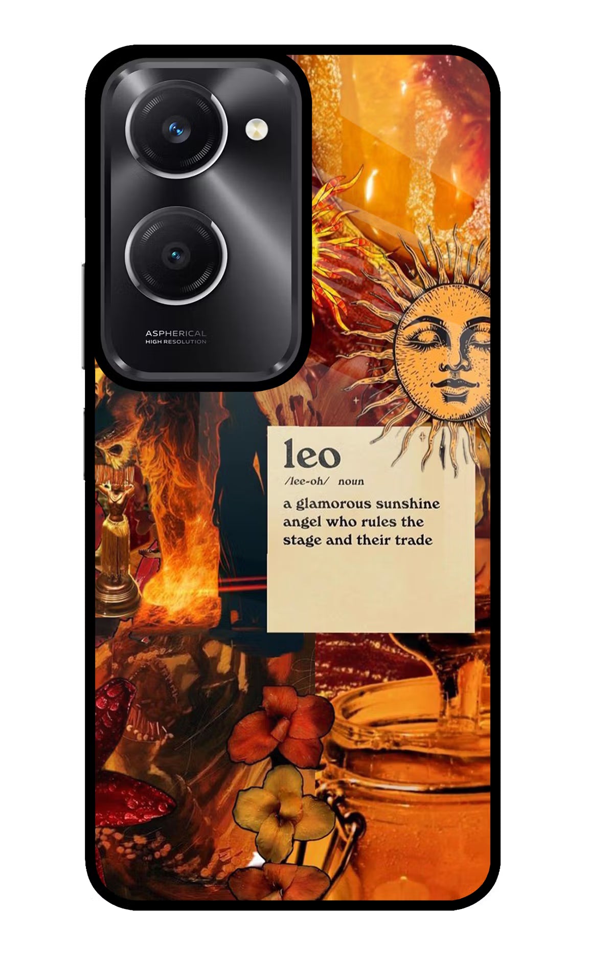 Leo Zodiac Vivo T3 Lite 5G Glass Case Back Cover by Casekaro