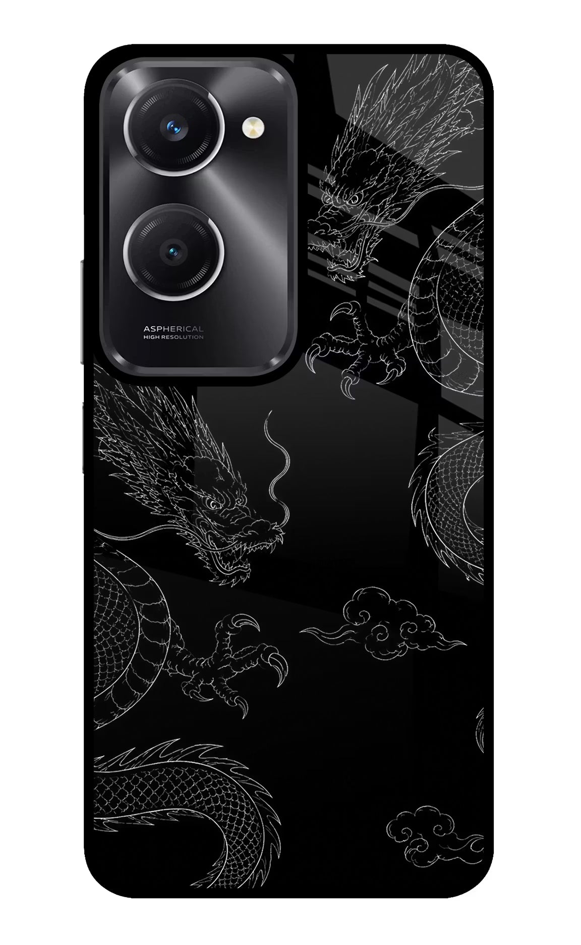 Twin Dragons Vivo T3 Lite 5G Glass Case Back Cover by Casekaro