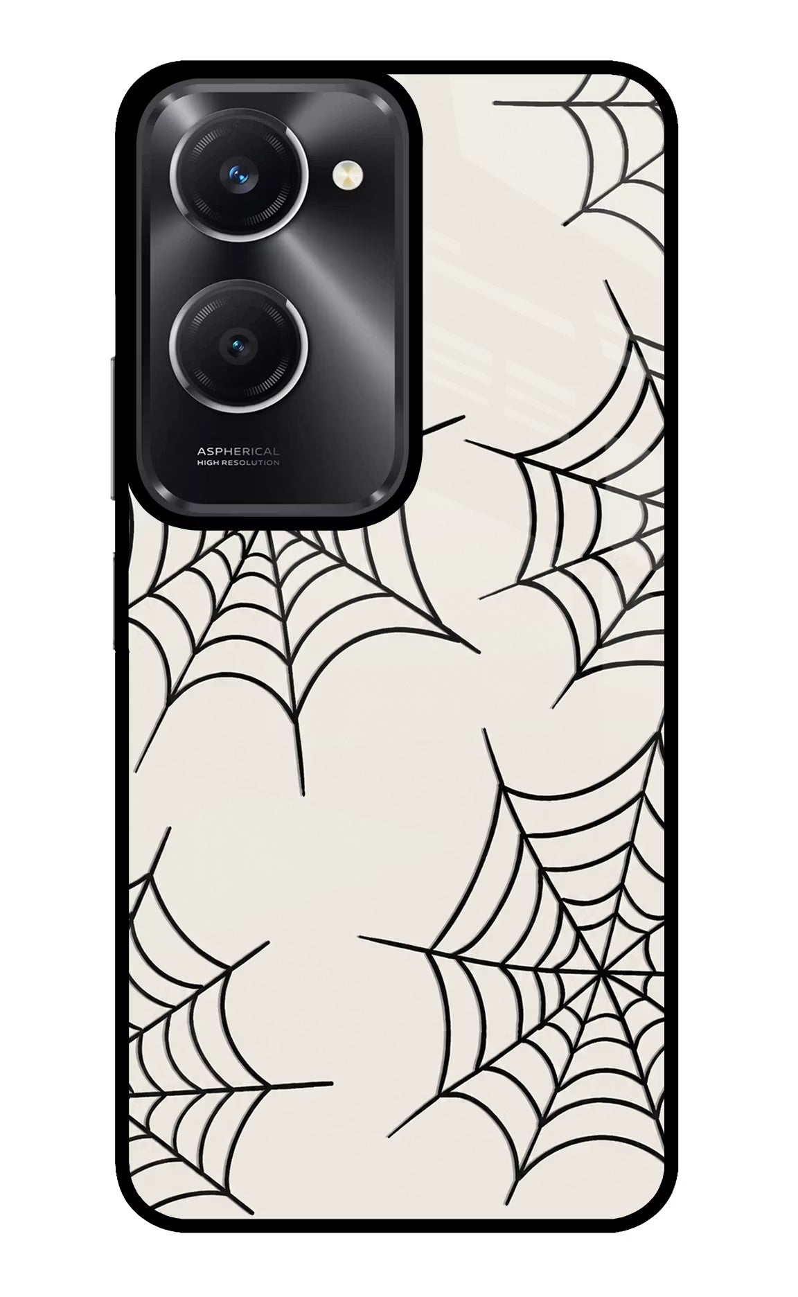 Spider Web Vivo T3 Lite 5G Glass Case Back Cover by Casekaro