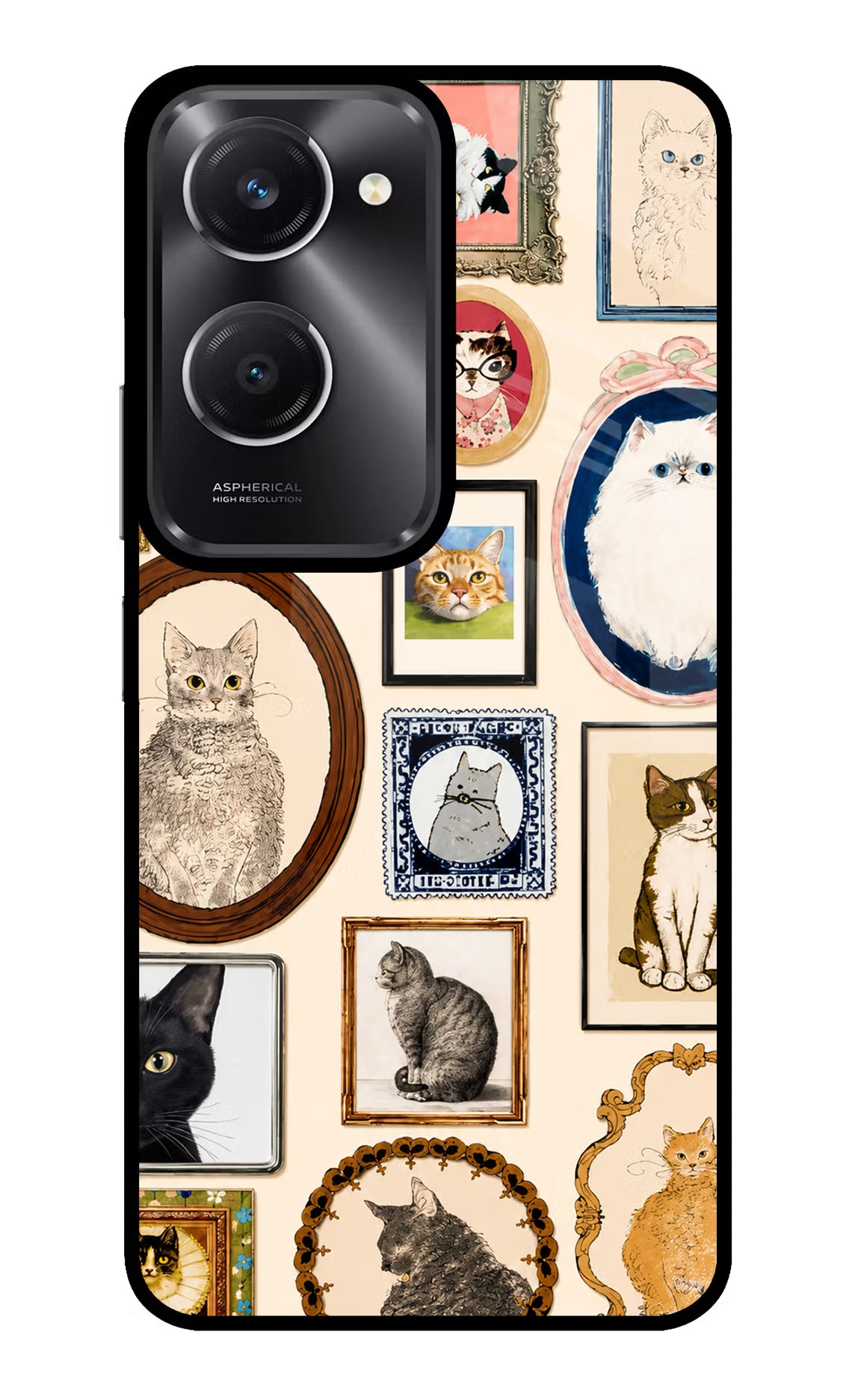 Mirror Cats Vivo T3 Lite 5G Glass Case