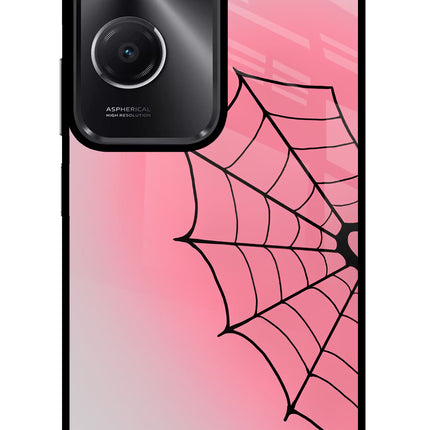 Pink Web Vivo T3 Lite 5G Glass Case Back Cover by Casekaro