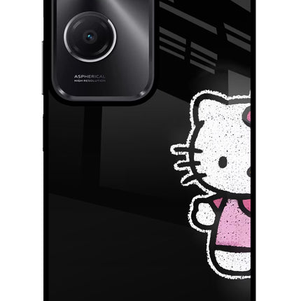 Kitty Charm Vivo T3 Lite 5G Glass Case Back Cover by Casekaro