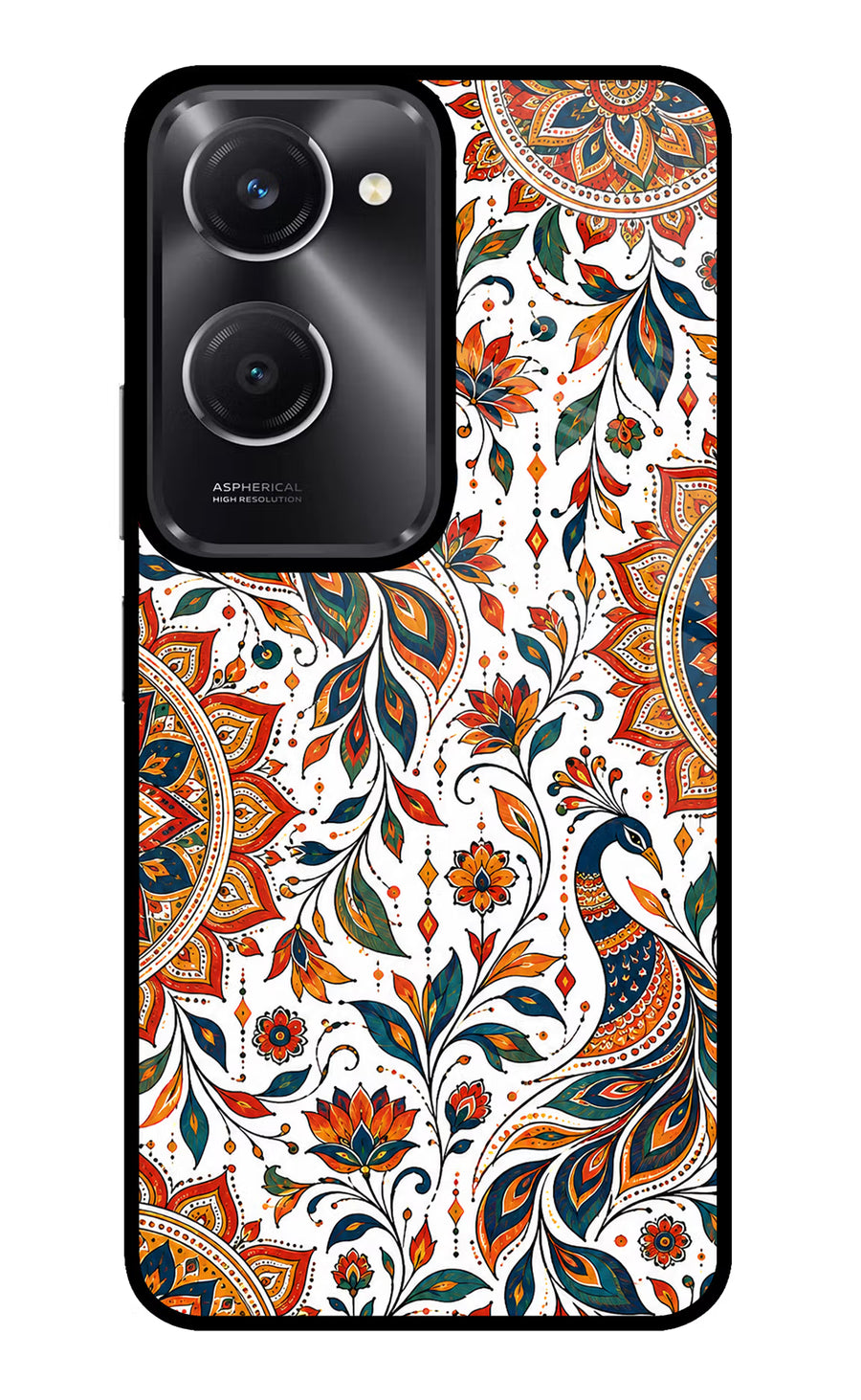 White Mayura Vivo T3 Lite 5G Back Cover, Glass case