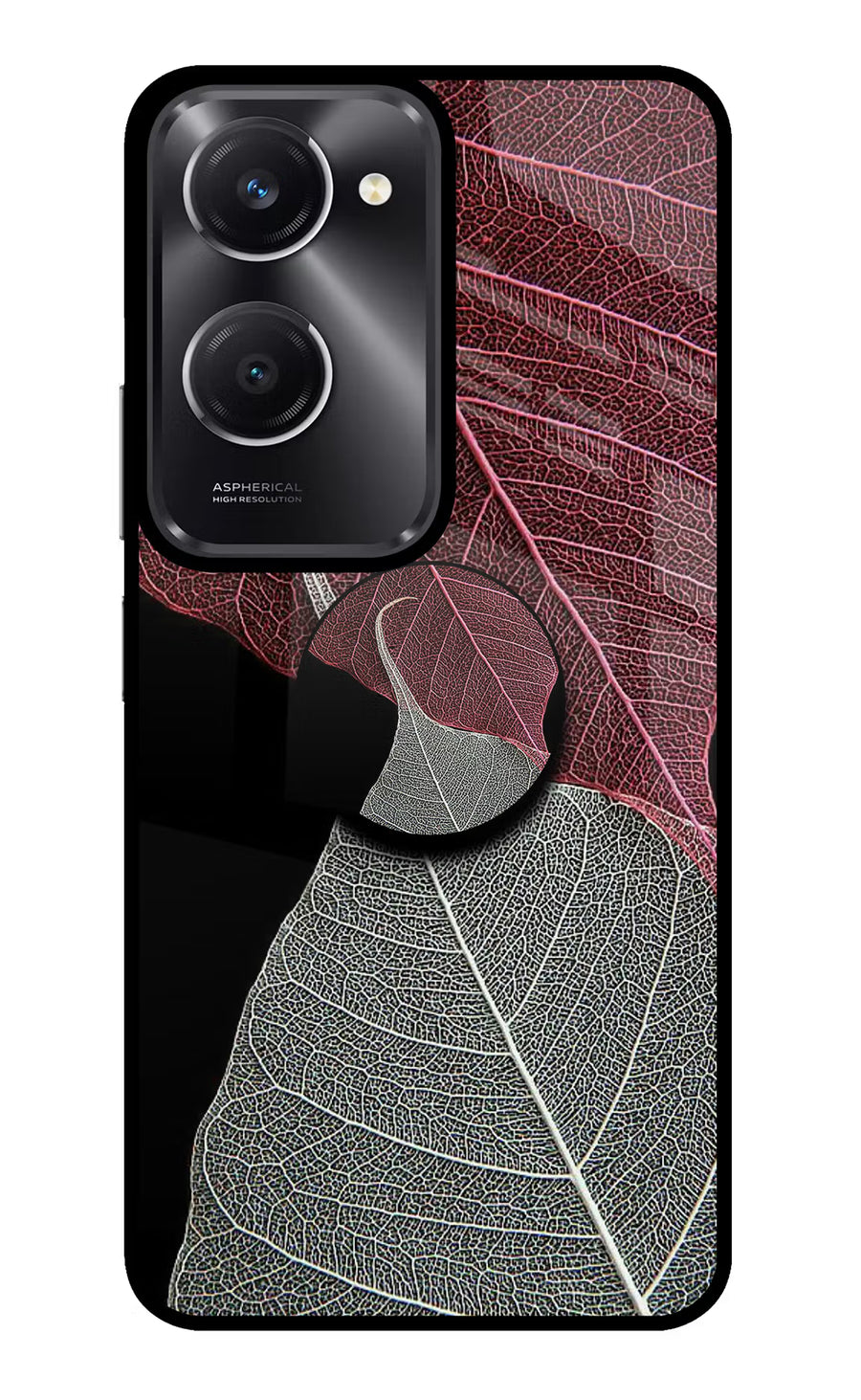 Leaf Pattern Vivo T3 Lite 5G Pop Case, Glass case