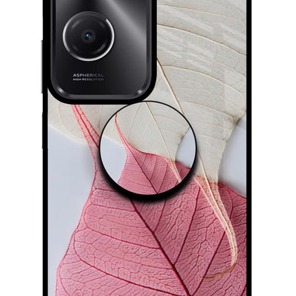 White Pink Leaf Vivo T3 Lite 5G Pop Case by Casekaro