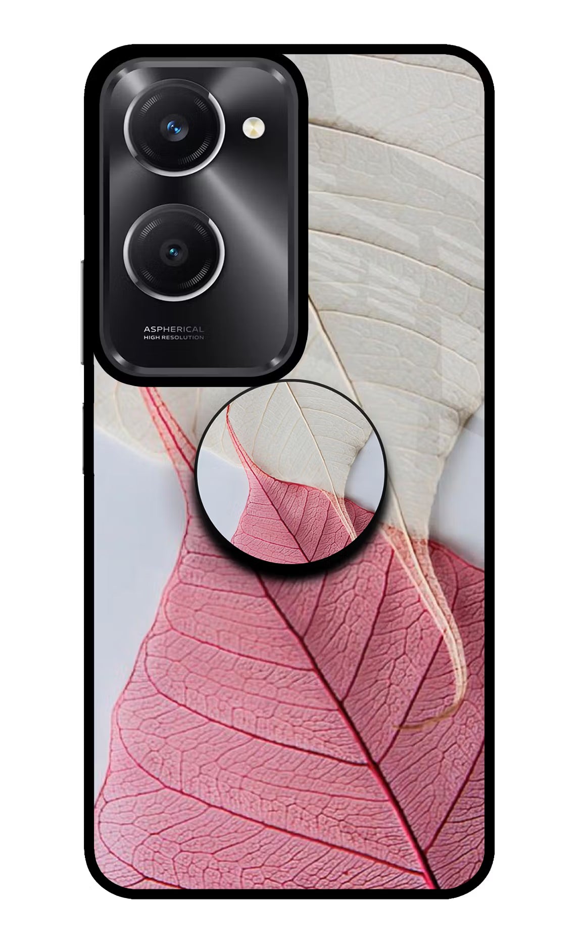 White Pink Leaf Vivo T3 Lite 5G Pop Case by Casekaro