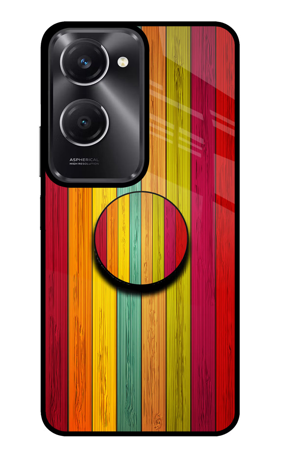 Multicolor Wooden Vivo T3 Lite 5G Pop Case, Glass case