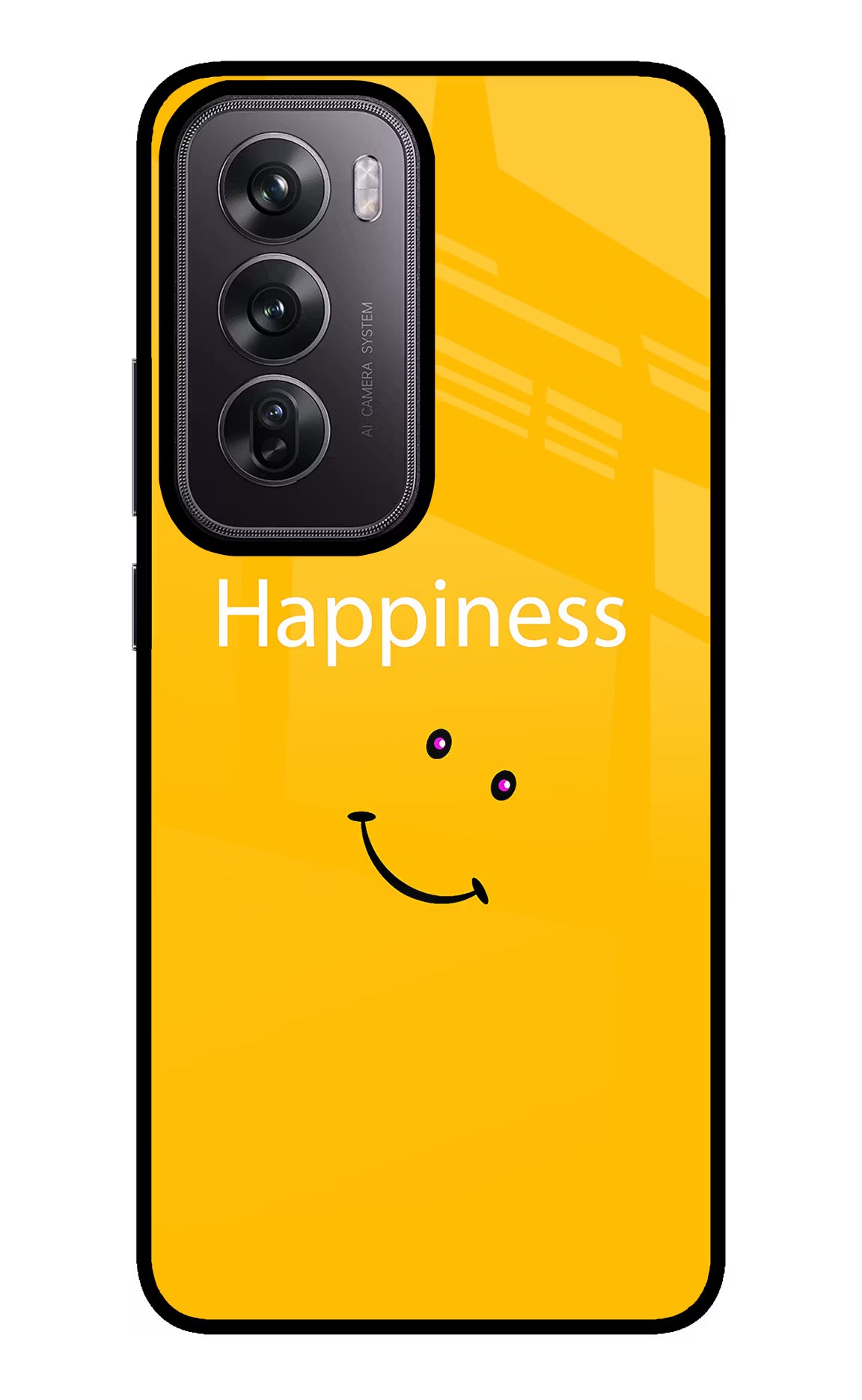 Happiness With Smiley Oppo Reno12 Pro 5G Glass Case Back Cover by Casekaro