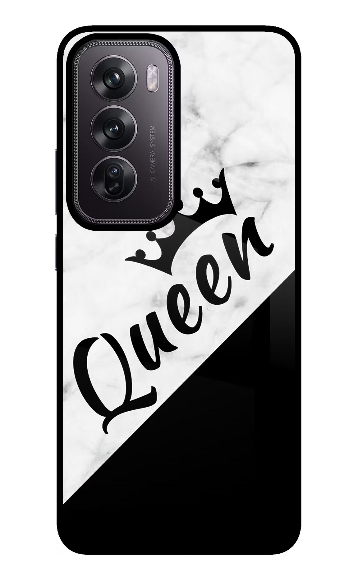 Queen Oppo Reno12 Pro 5G Glass Case Back Cover by Casekaro