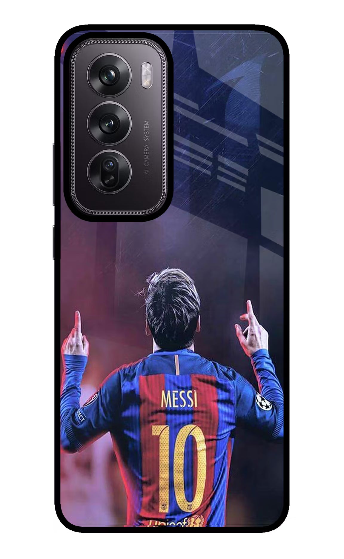 Messi Oppo Reno12 Pro 5G Glass Case Back Cover by Casekaro