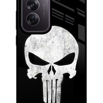 Punisher Skull Oppo Reno12 Pro 5G Glass Case Back Cover by Casekaro