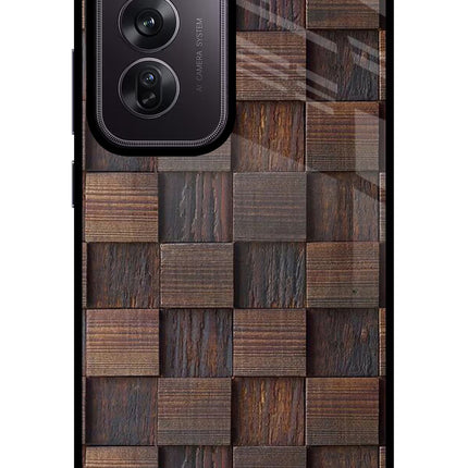 Wooden Cube Design Oppo Reno12 Pro 5G Glass Case Back Cover by Casekaro
