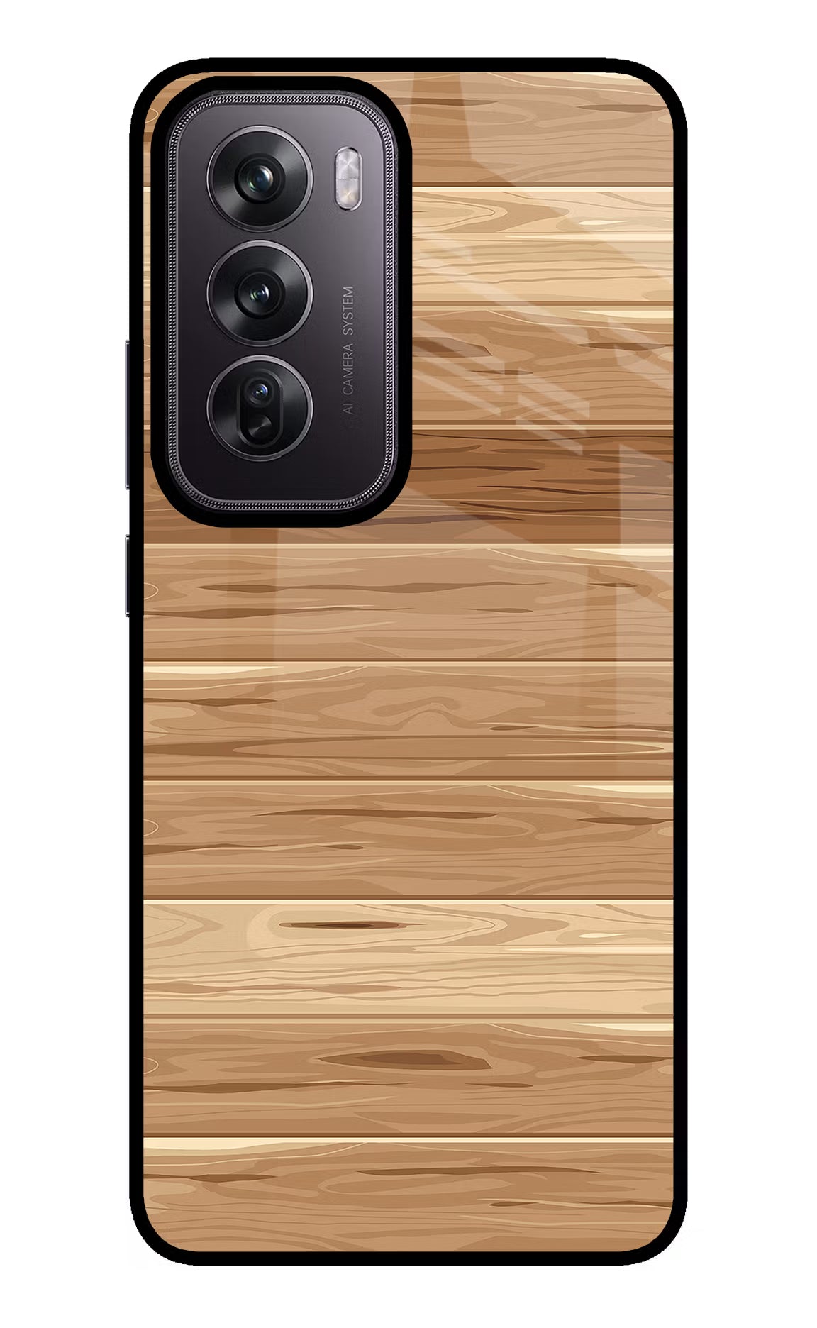 Wooden Vector Oppo Reno12 Pro 5G Glass Case Back Cover by Casekaro