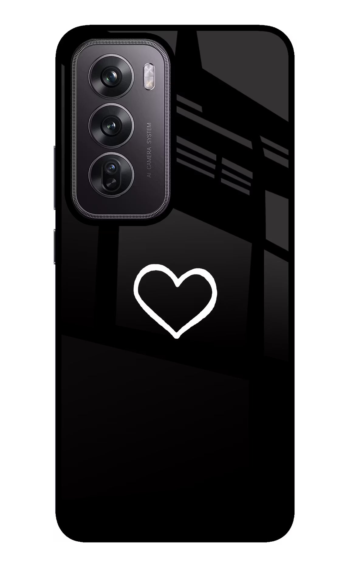 Heart Oppo Reno12 Pro 5G Glass Case Back Cover by Casekaro