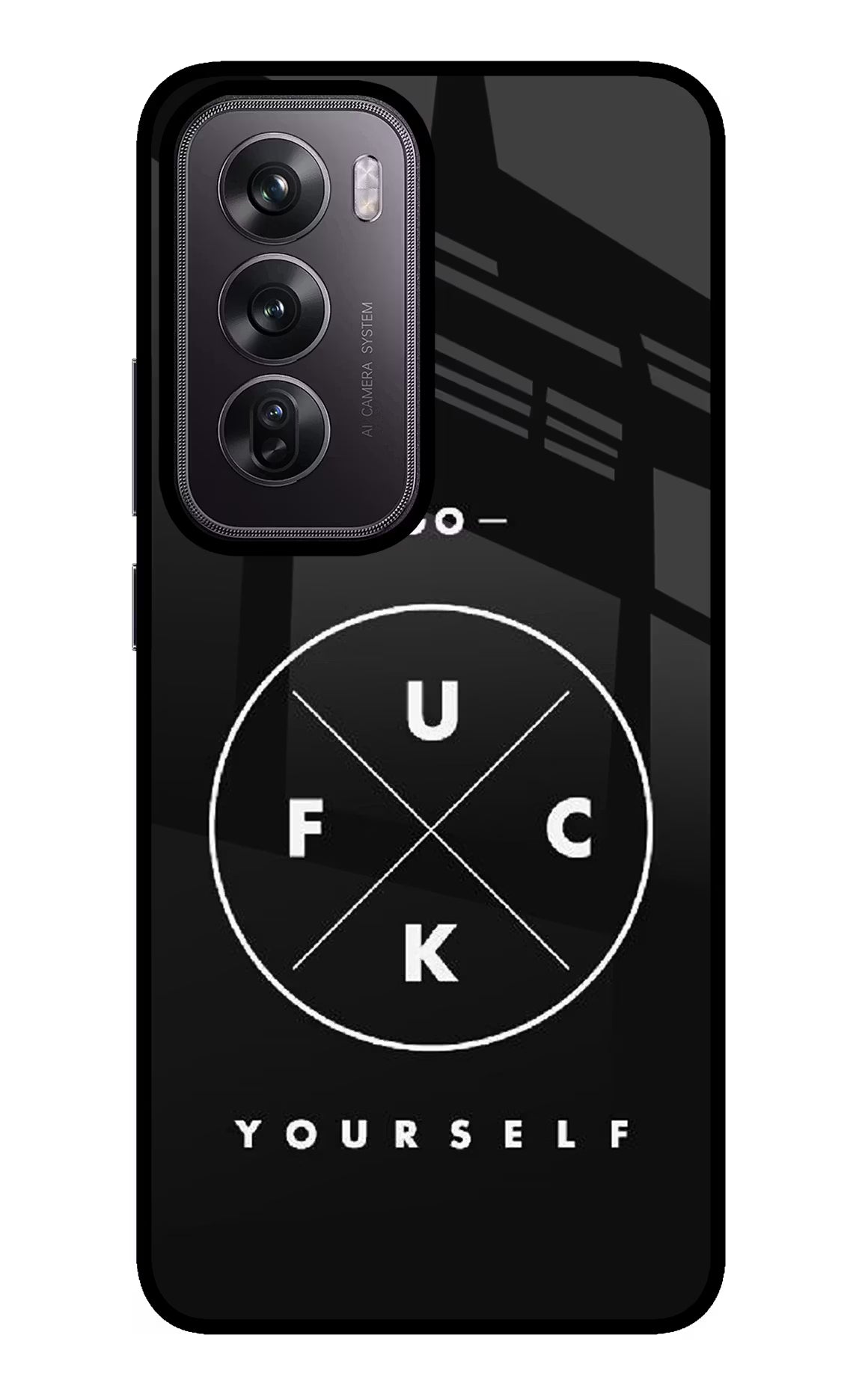 Go Fuck Yourself Oppo Reno12 Pro 5G Glass Case Back Cover by Casekaro