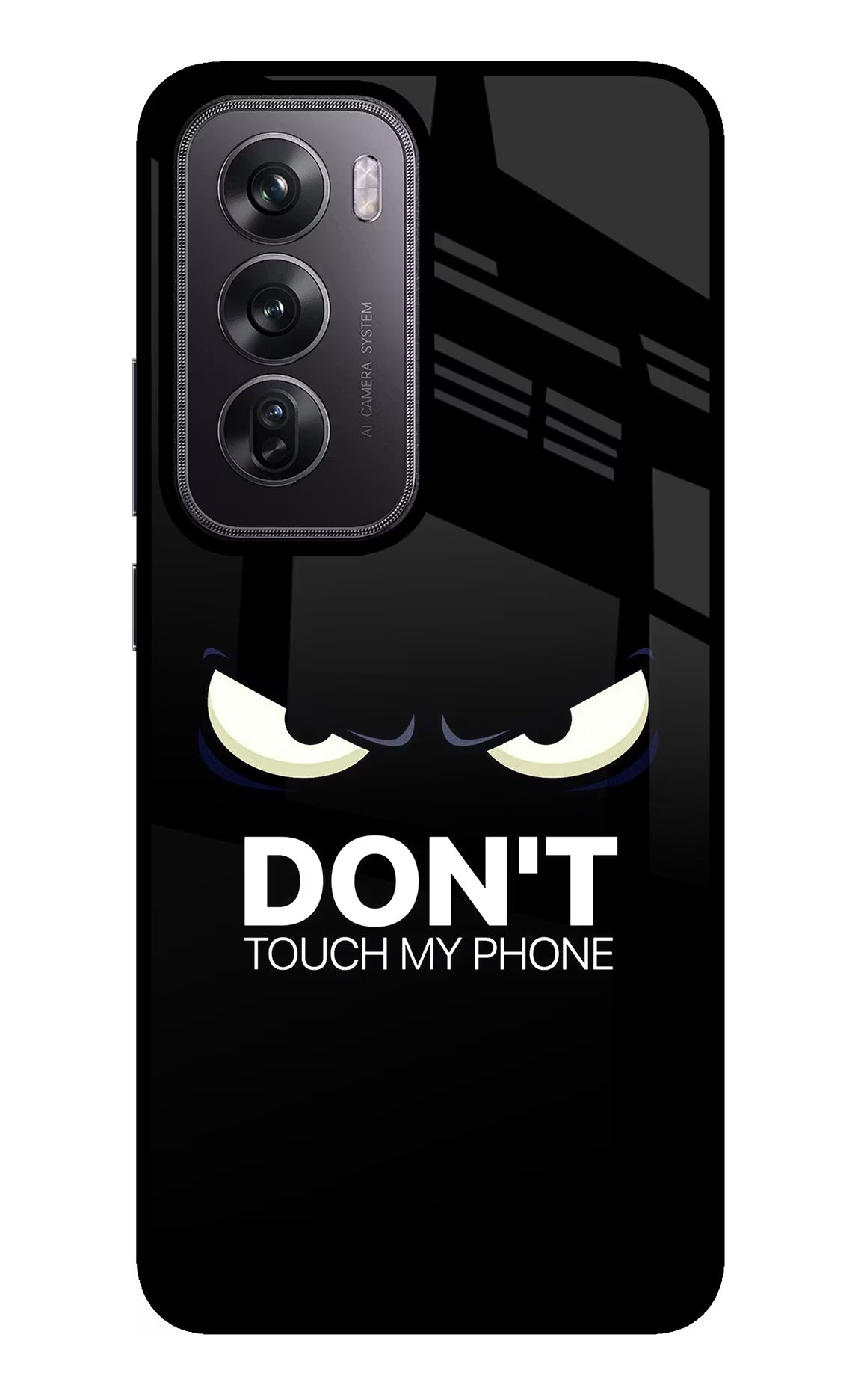 Don'T Touch My Phone Oppo Reno12 Pro 5G Glass Case Back Cover by Casekaro