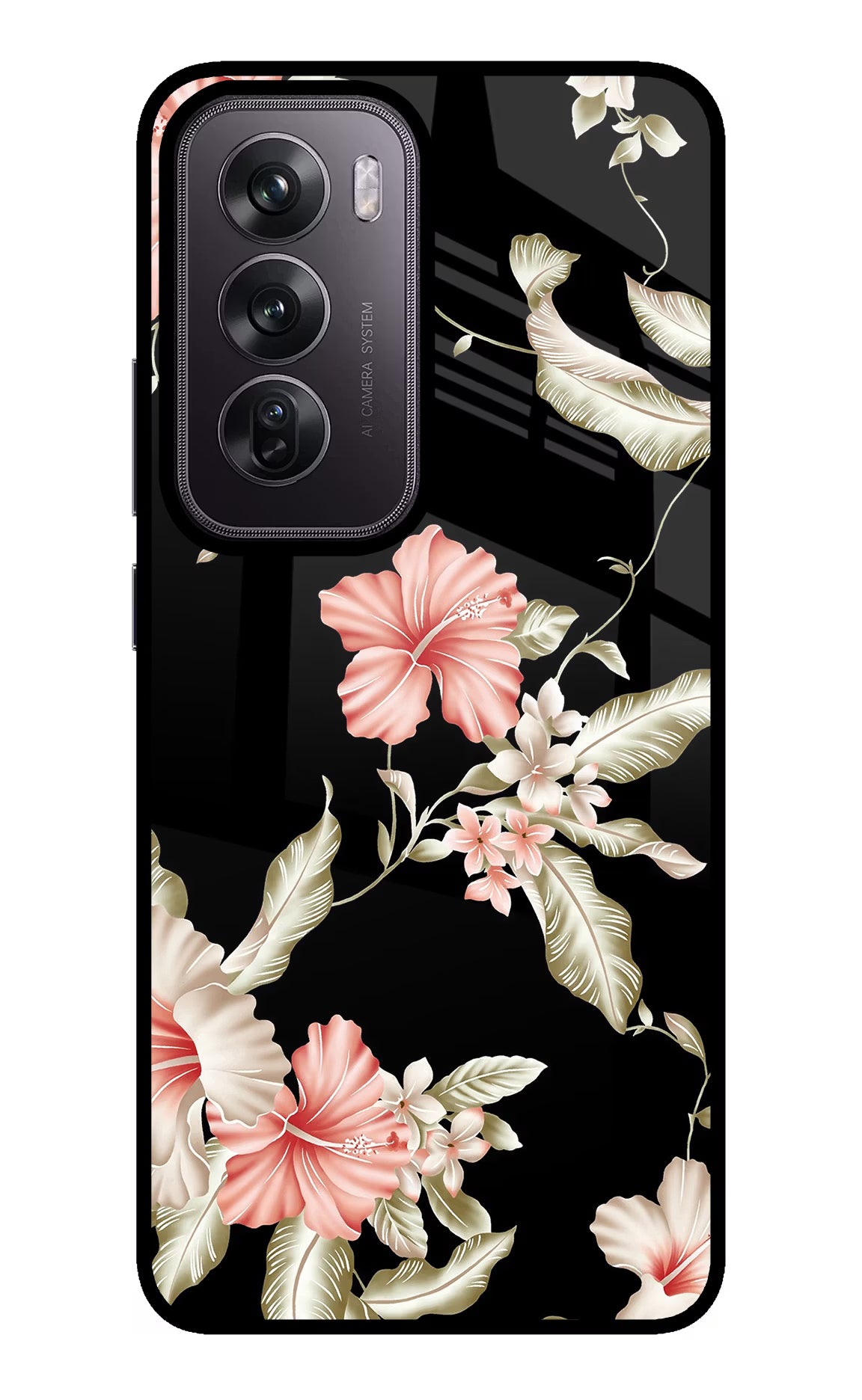 Flowers Oppo Reno12 Pro 5G Glass Case Back Cover by Casekaro