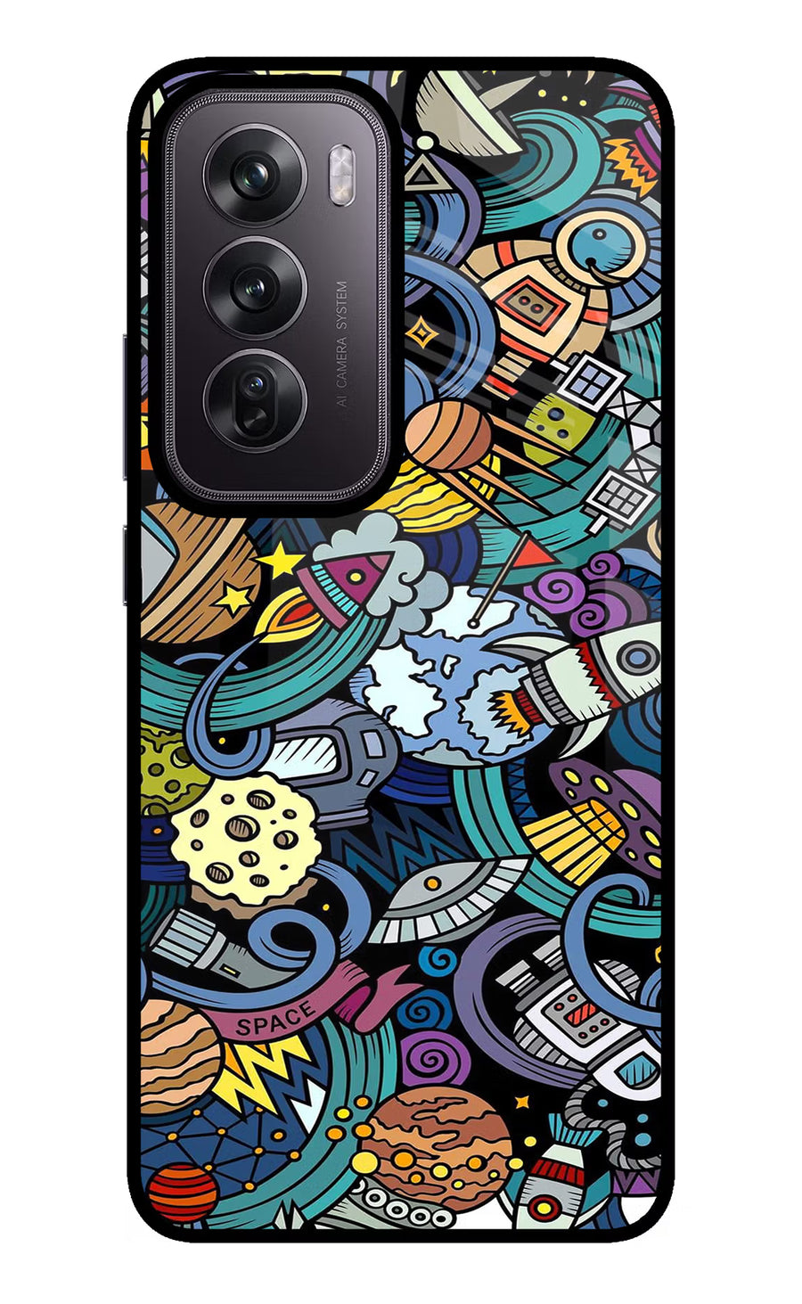 Space Abstract Oppo Reno12 Pro 5G Back Cover, Glass case